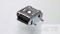 MINI USB, TYPE B, R/A, SMT, MYLAR-4-1734035-2