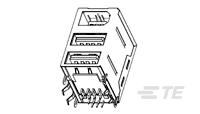 IEEE1394 W/ USB STACKED, DIP-1775813-1
