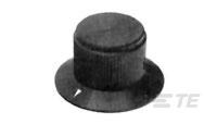 KNS701B1/4=KNOB BLACK W/SKIRT-7-1437622-9