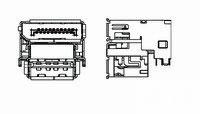 ASS'Y,DISPLAYPORT USB COMBO RA TH OFFSET-2023428-1