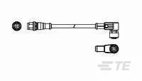 M12 strgt plug to M12 angled socket AA-2273118-4