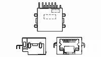 RJ45 Tab-Down RVS OFST T&R 6u
