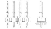 32P MOD 1 UNSHROUDED HEADER, ST, 0.8 Au-3-826541-2