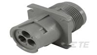 REC, 3P, GRY, N, THRD, FLANGE, 16-HD10-3-96P