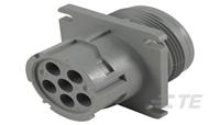 REC, 6P, GRY, N, THRD, FLANGE, 16-HD10-6-12P