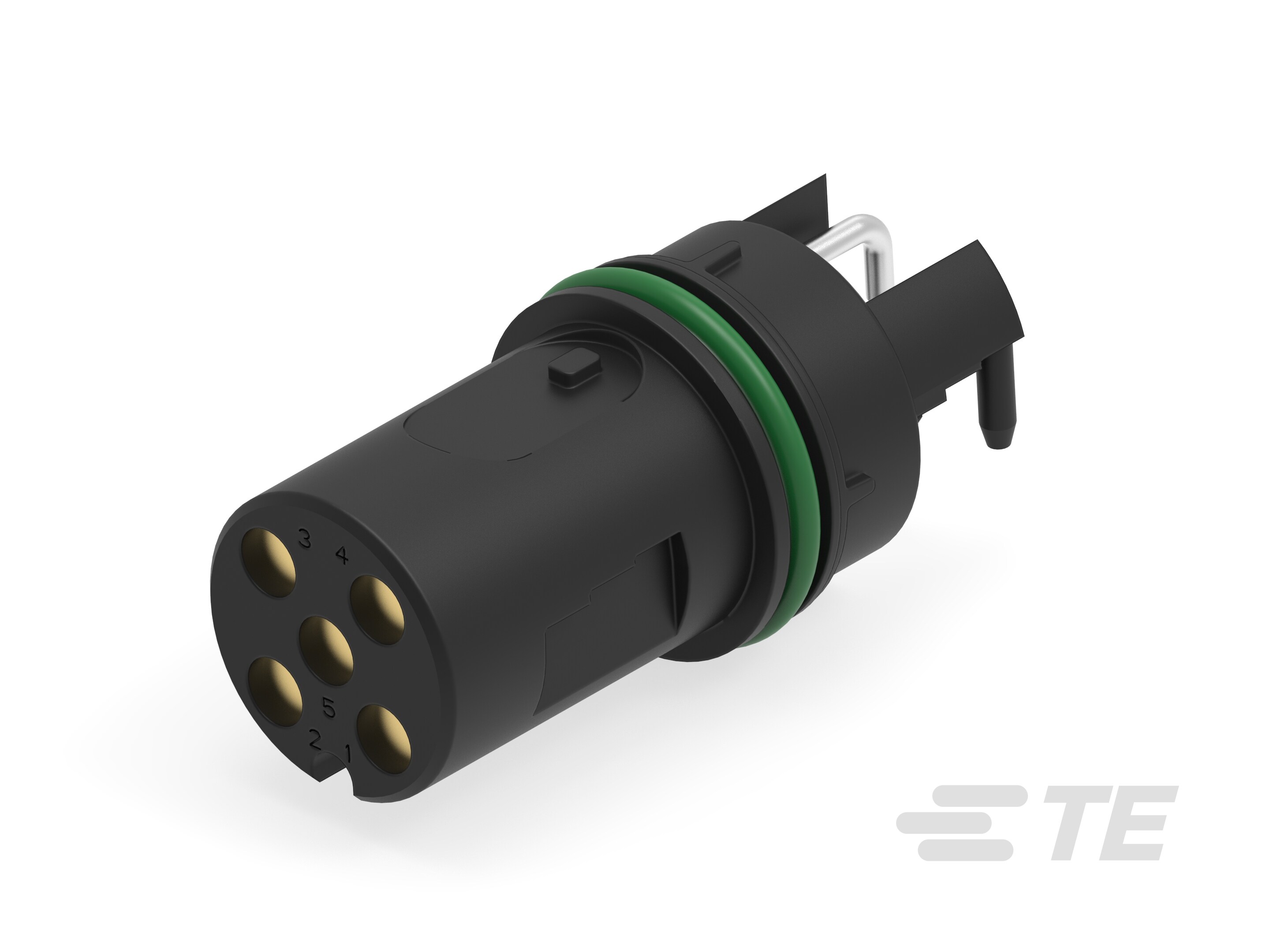 M12 FEMALE, A CODE,RA, 4P THR REAR MOUNT-225458-E