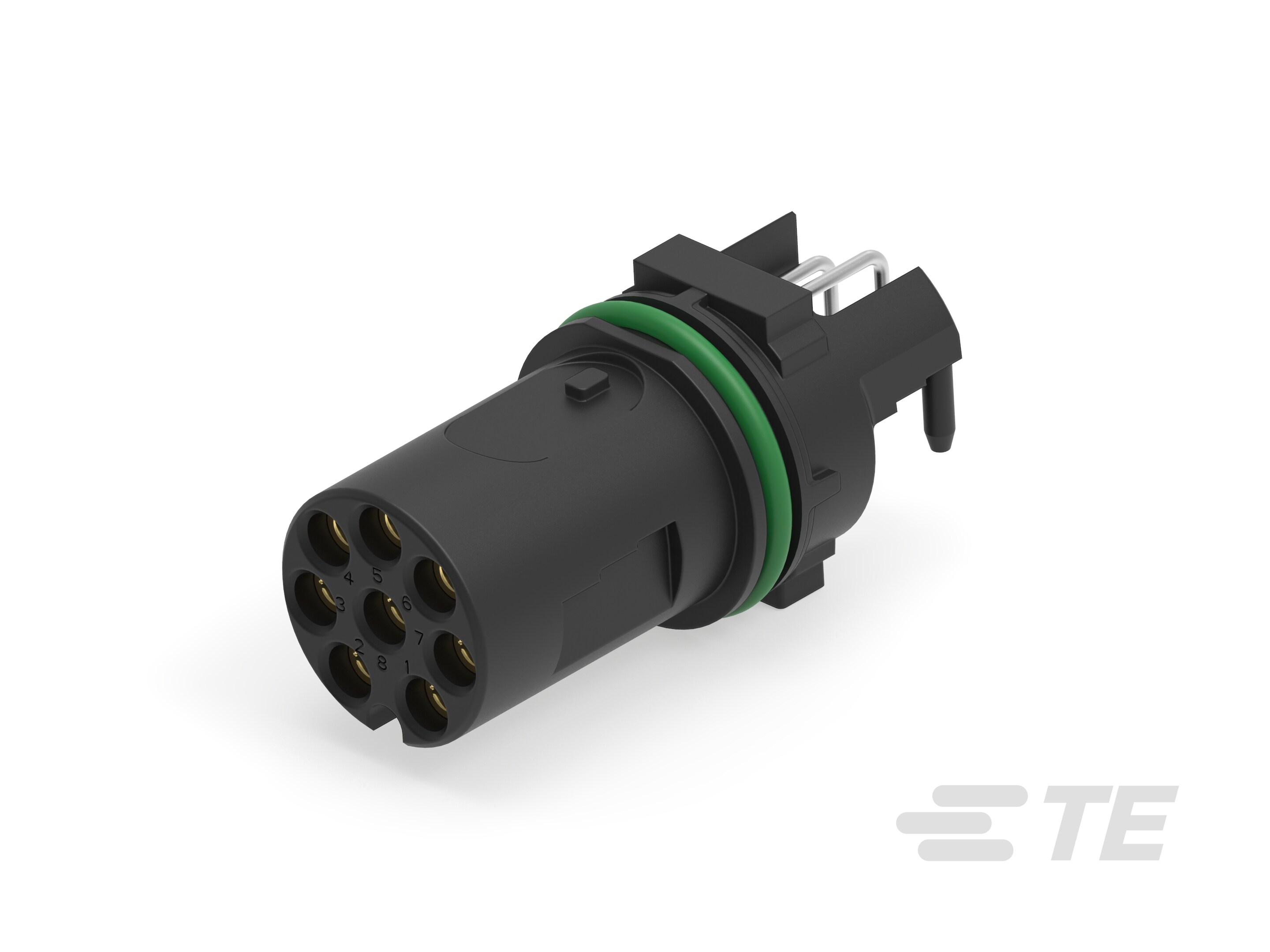 M12 FEMALE, A CODE,RA, 8P THR REAR MOUNT-225615-E