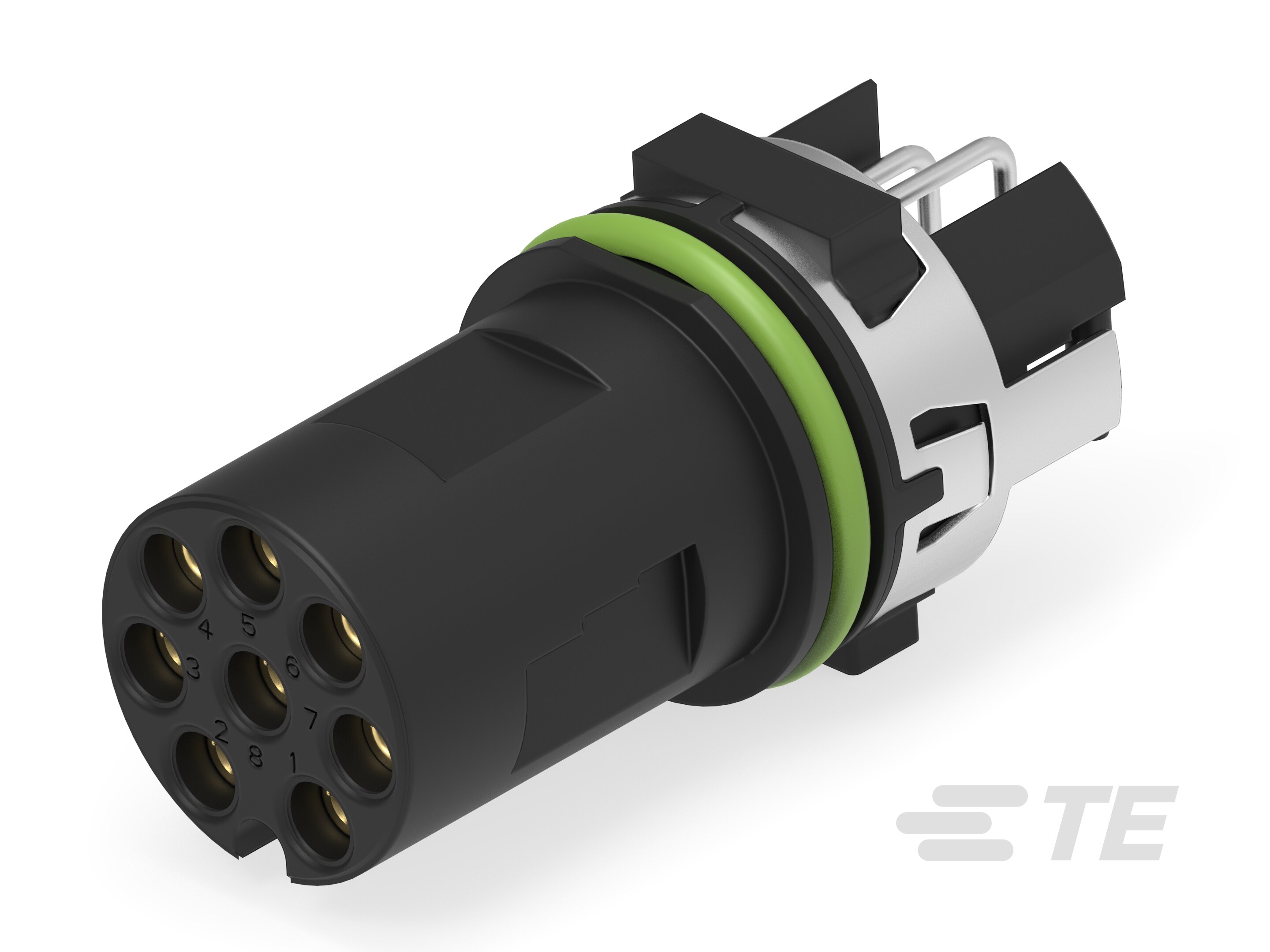 M12 FEMALE, A CODE,RA, 8P THR REAR MOUNT-225616-E