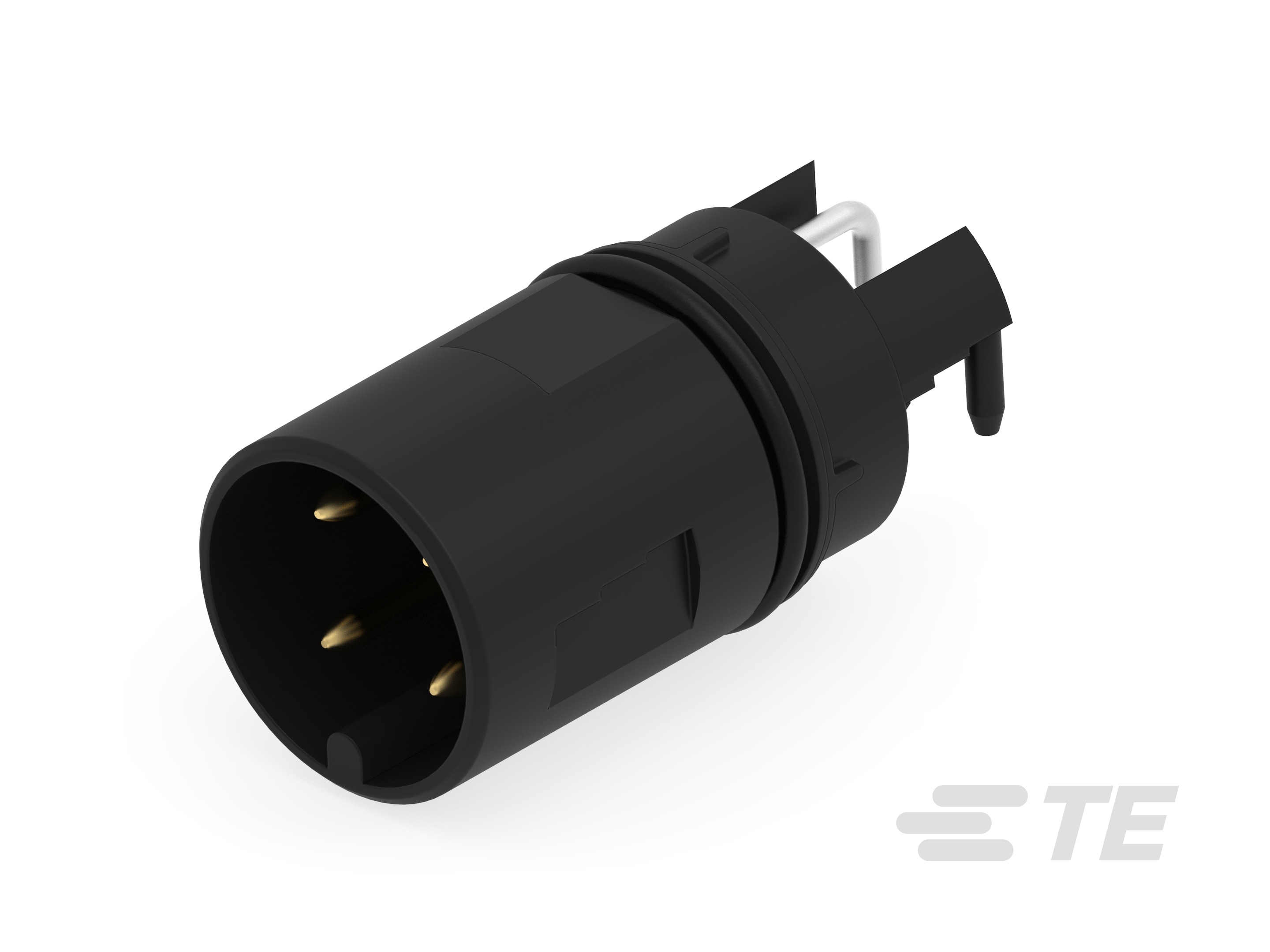 M12 MALE, A CODE, RA, 4P THR REAR MOUNT-235230-E