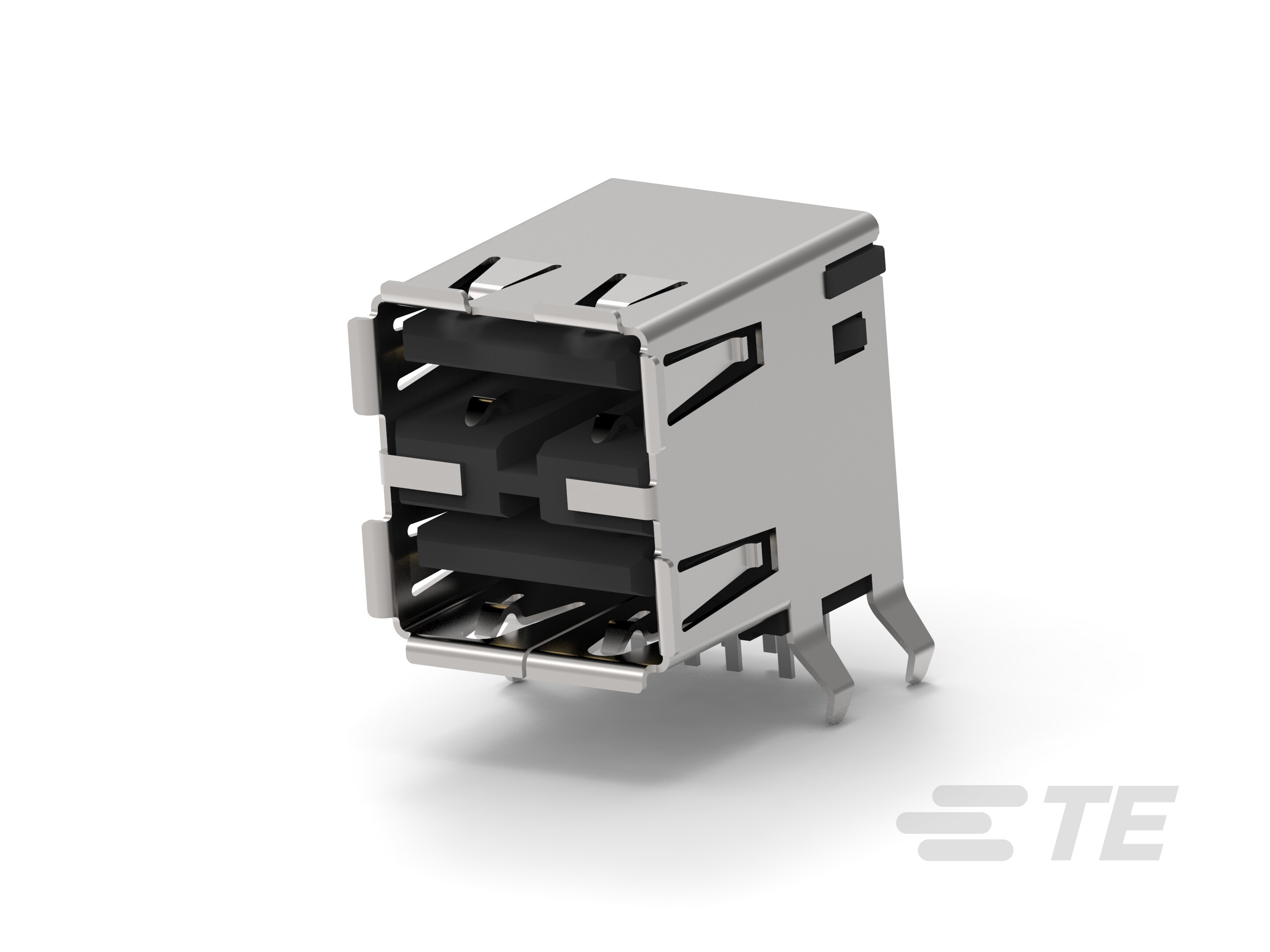 REC ASSY RIGHT ANGLE STACKED THRUHOLE US-292323-1