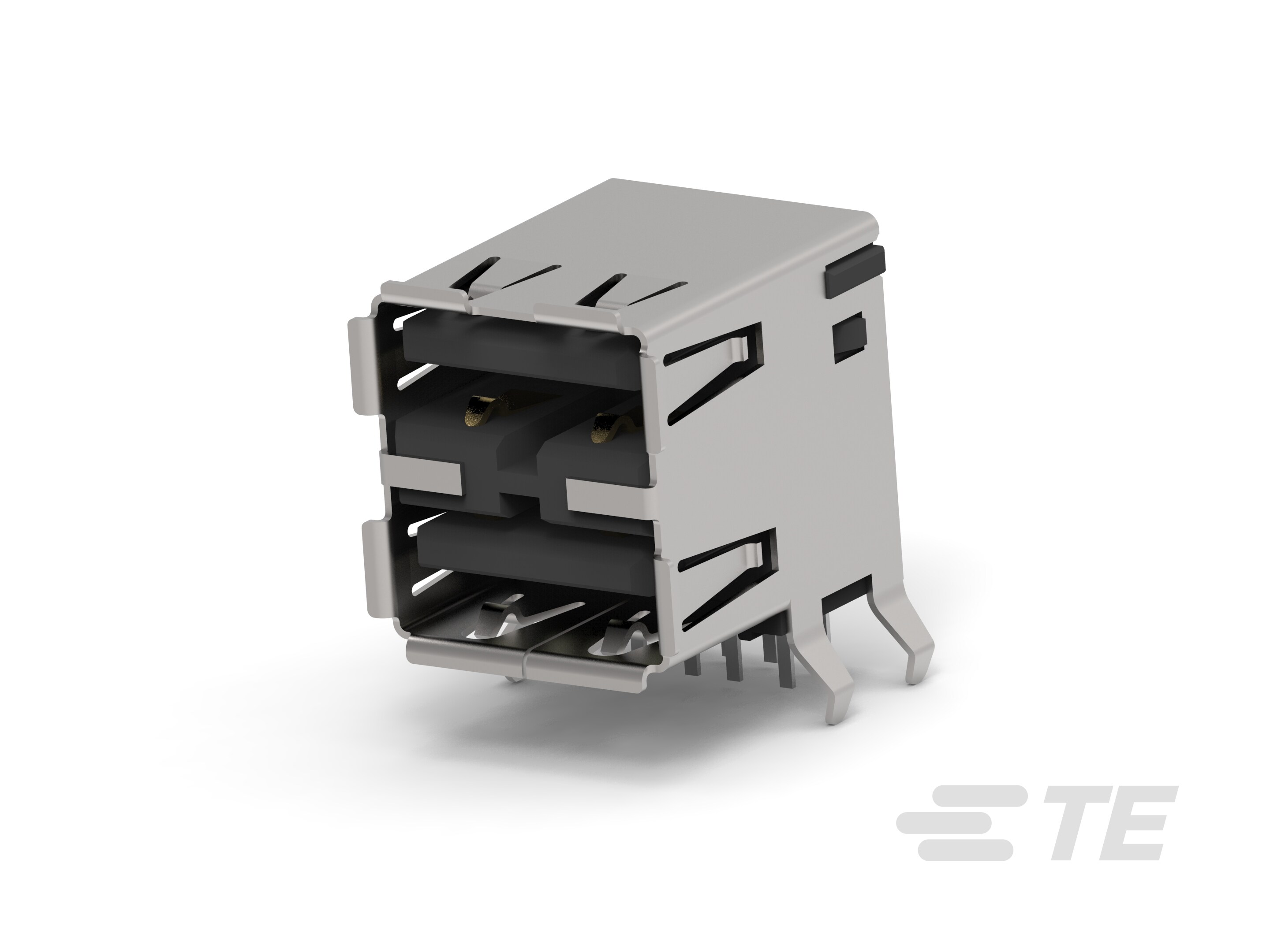 REC ASSY RIGHT ANGLE STACKED THRUHOLE US-292323-6