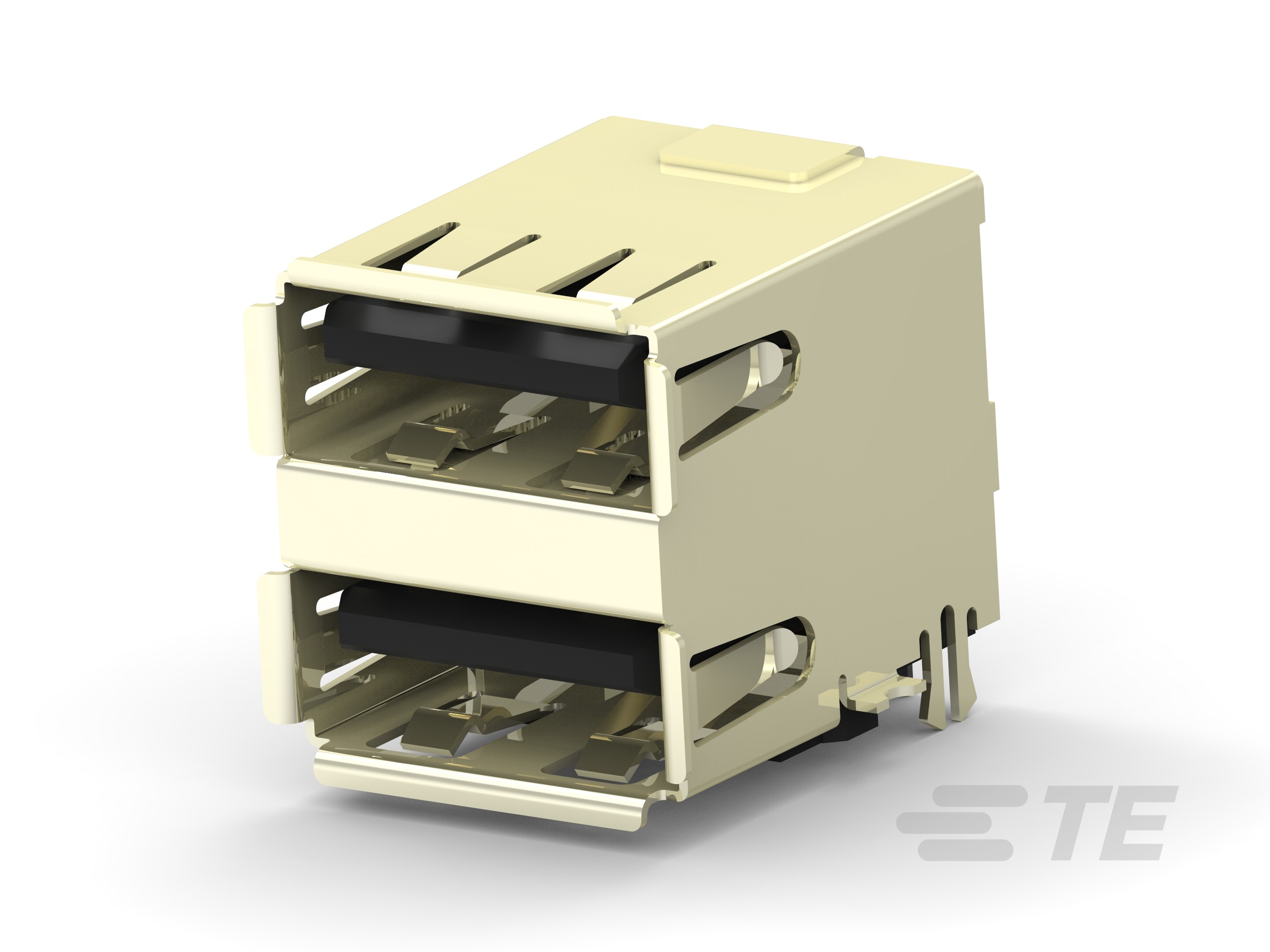 USB Conn. stacked, offset, reel, W/ CAP-1734062-3