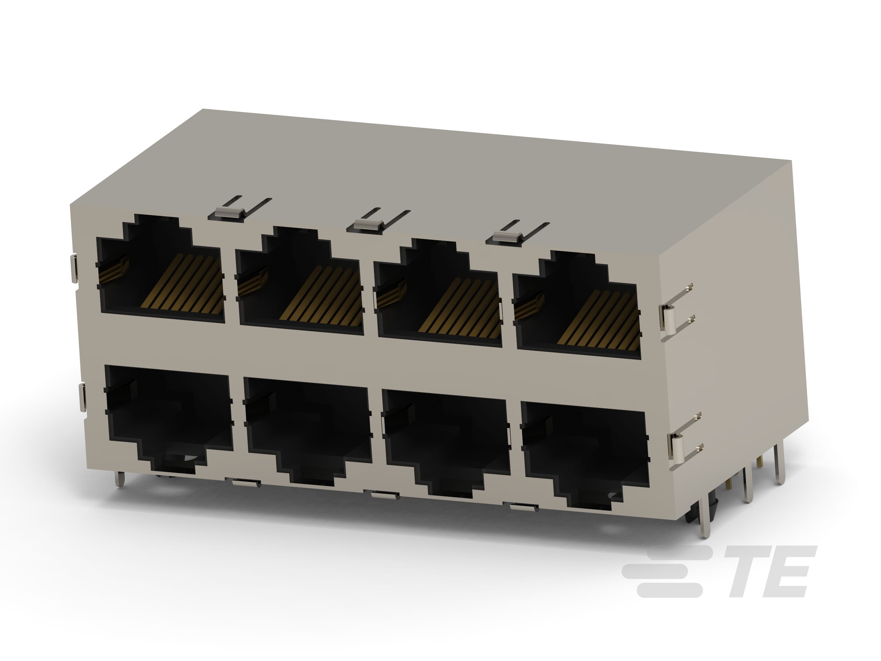 RJ45,MULTI-PORT,2x4,T/H,SHEILDED.-1734715-2