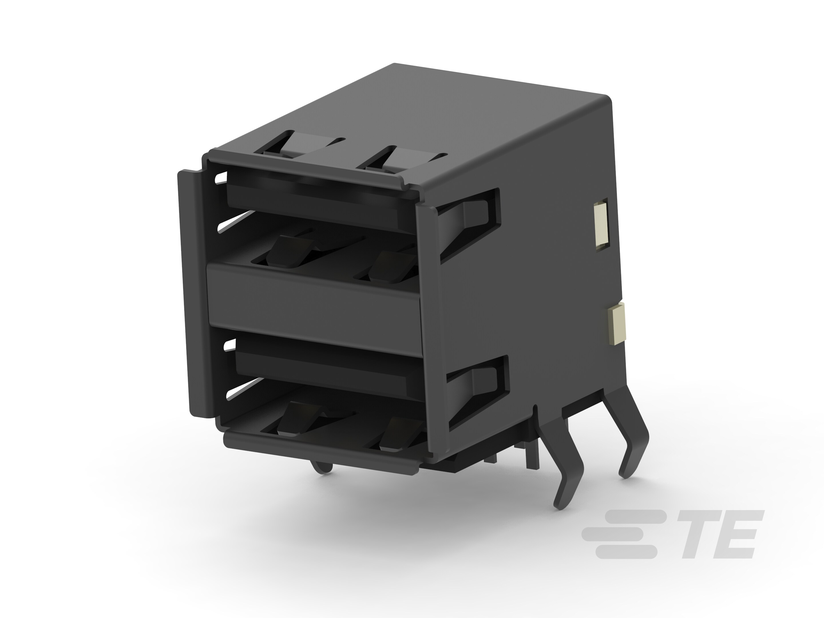 Dual Stack USB,G/F, w/o spring, R/A, DIP-1775468-2
