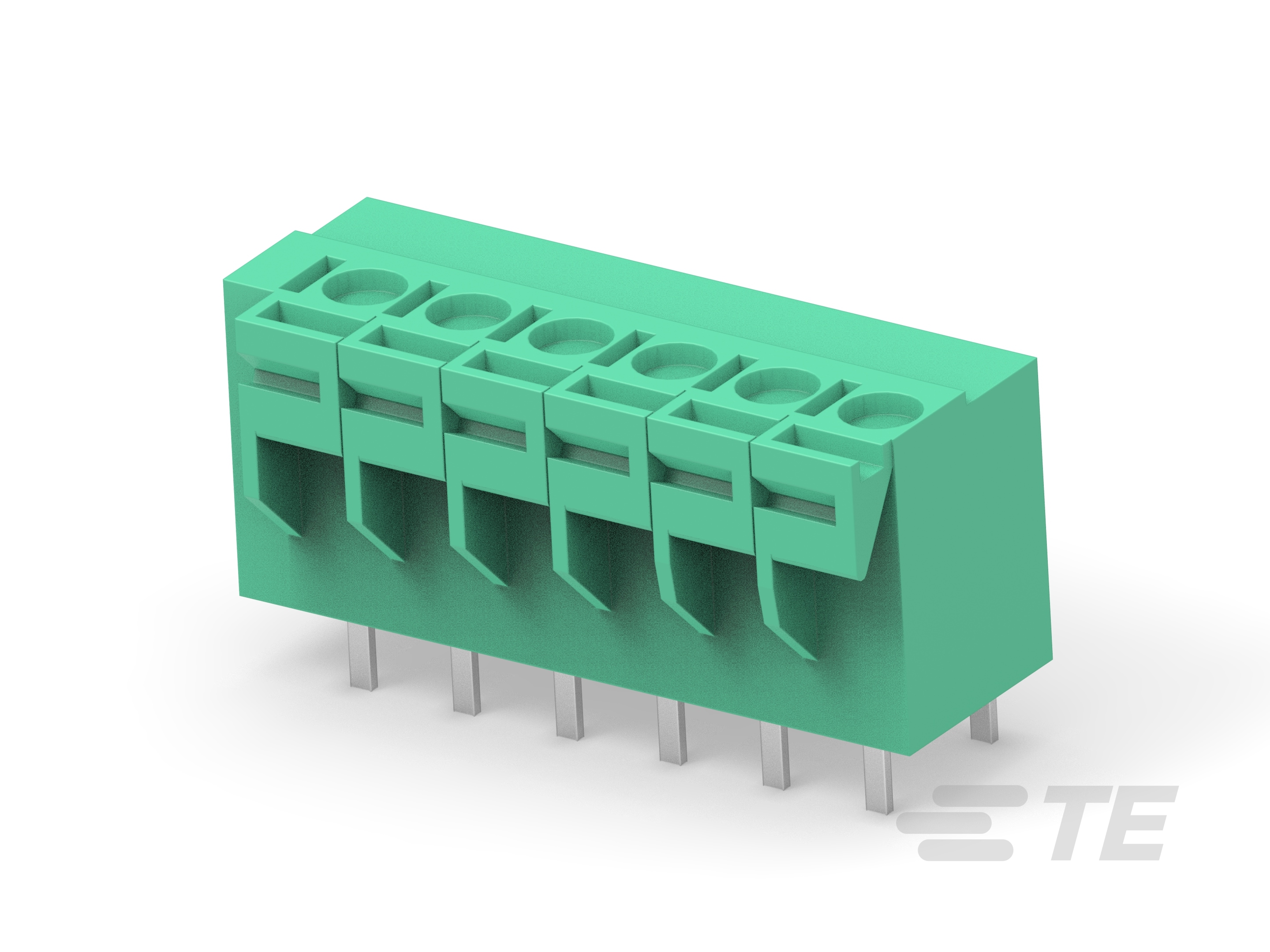 6P Spring TB, 180deg, VT,5mm, Green-1776259-6