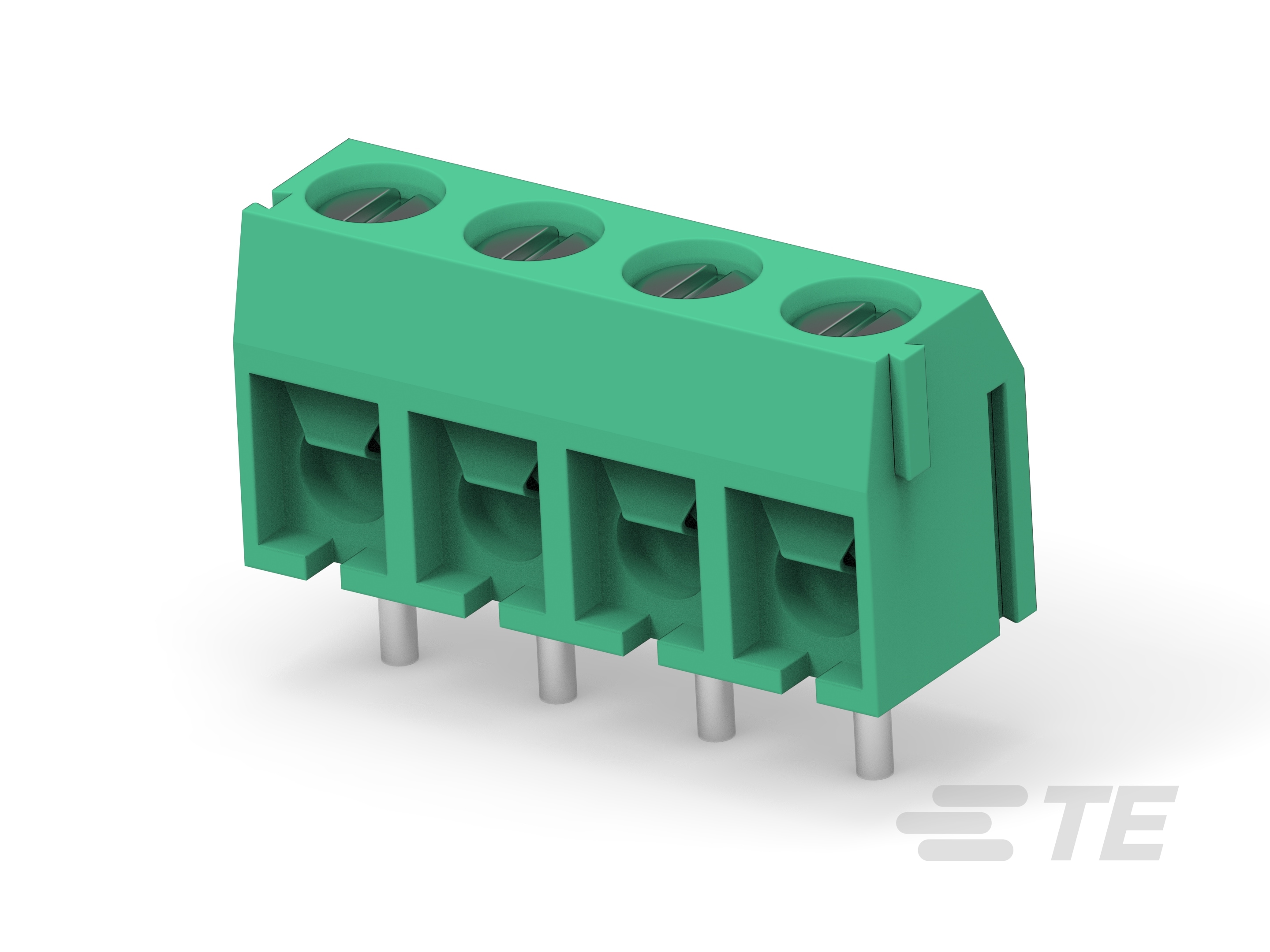 4P TB ,90deg, VT, 5mm,Green,w/interlock-1776266-4