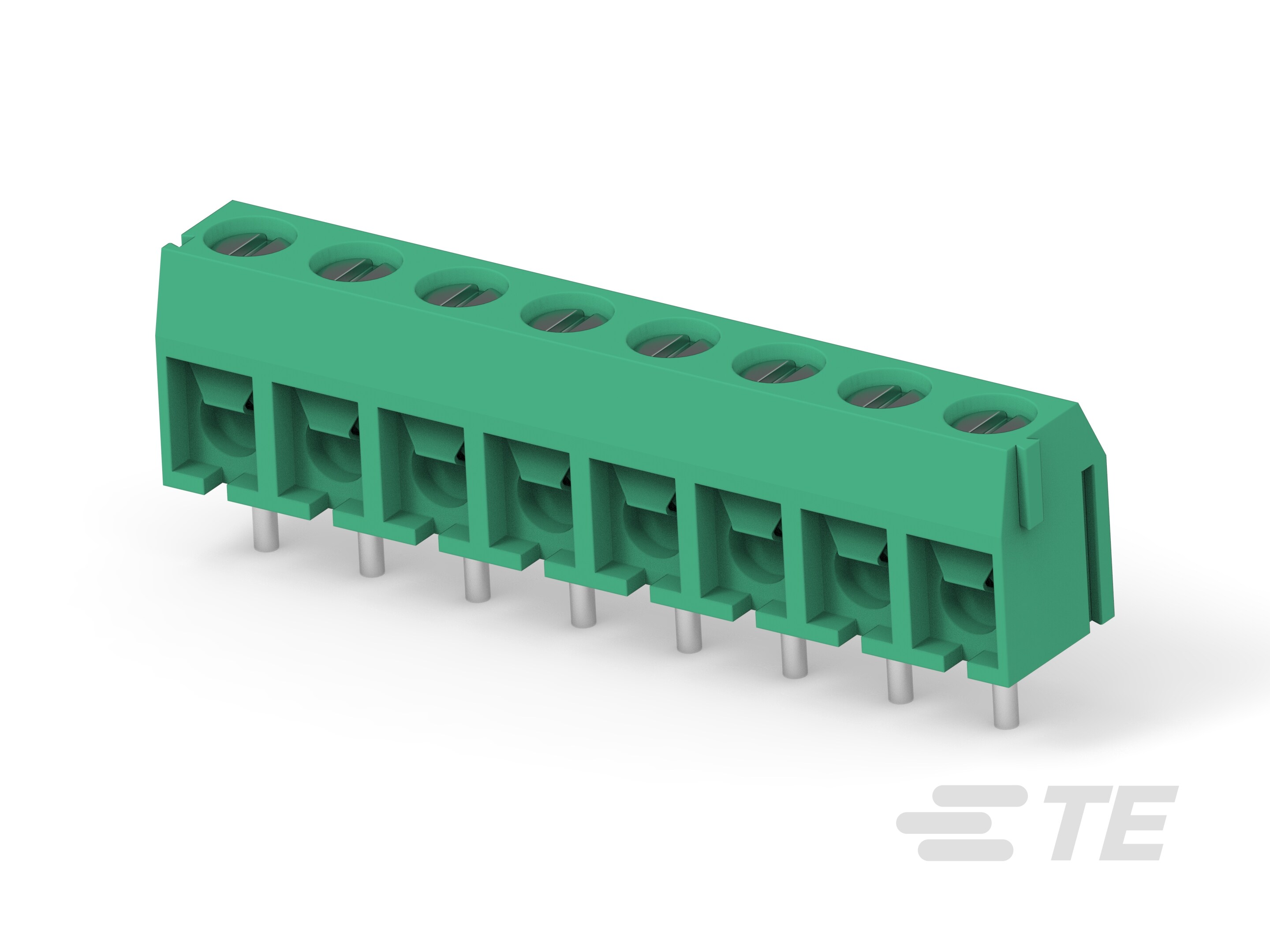 8P TB ,90deg, VT, 5mm,Green,w/interlock-1776266-8