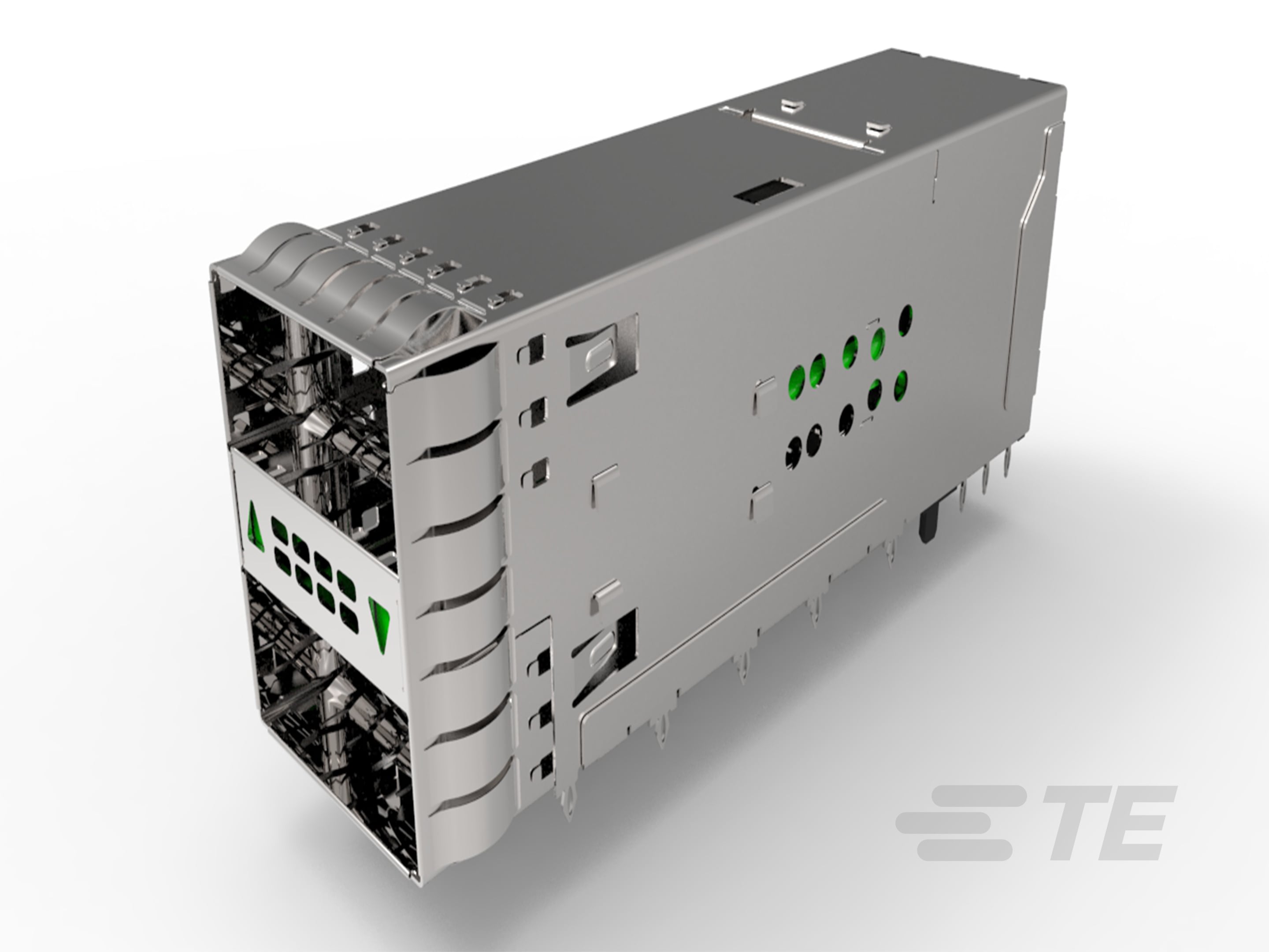 ZQSFP+ STACKED, 2X1, THRU BEZEL W SPRING-2227666-2