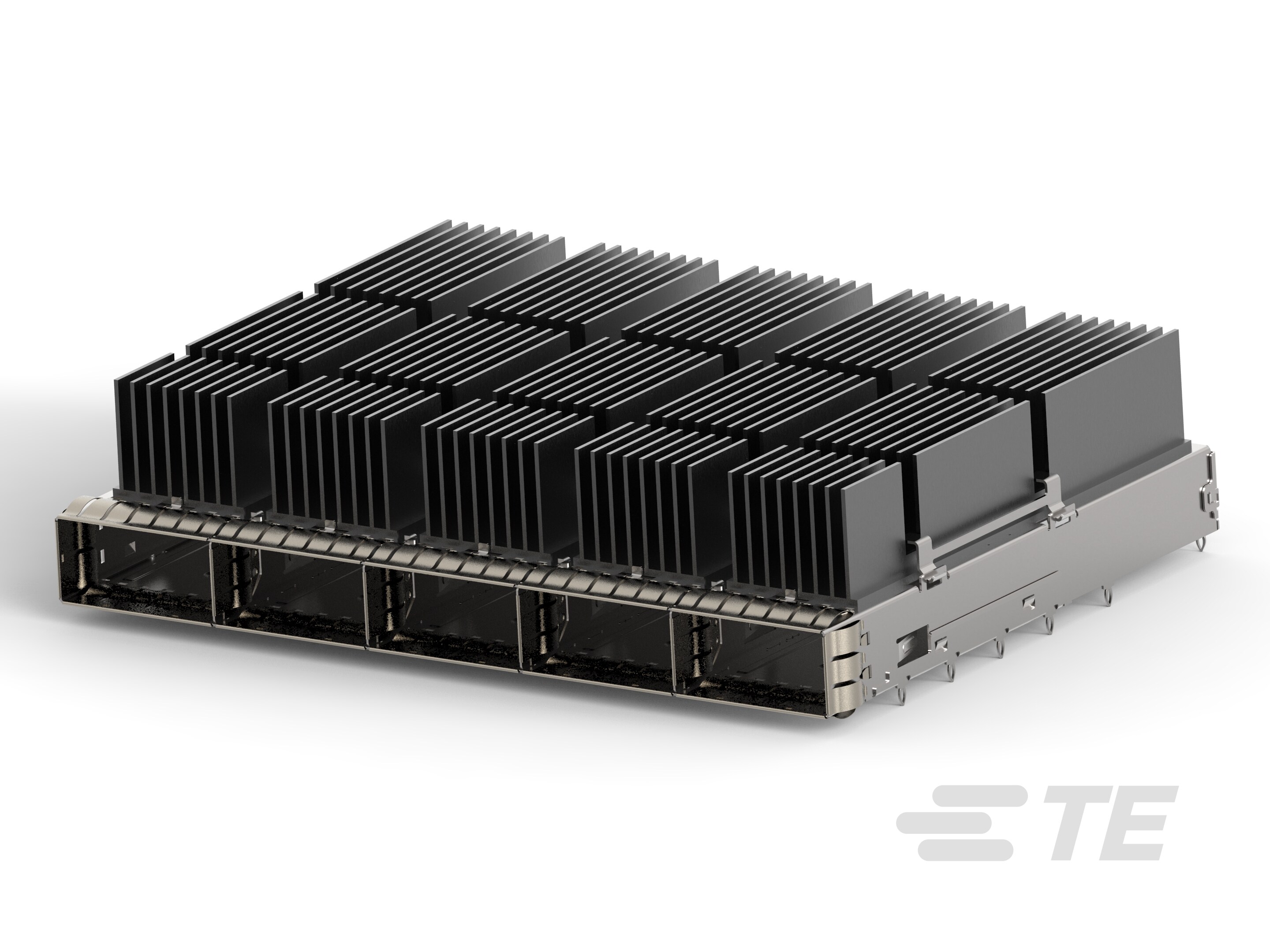 RECEPT CAGE ASSY 1X5 QSFP-DD W HS-2343986-3