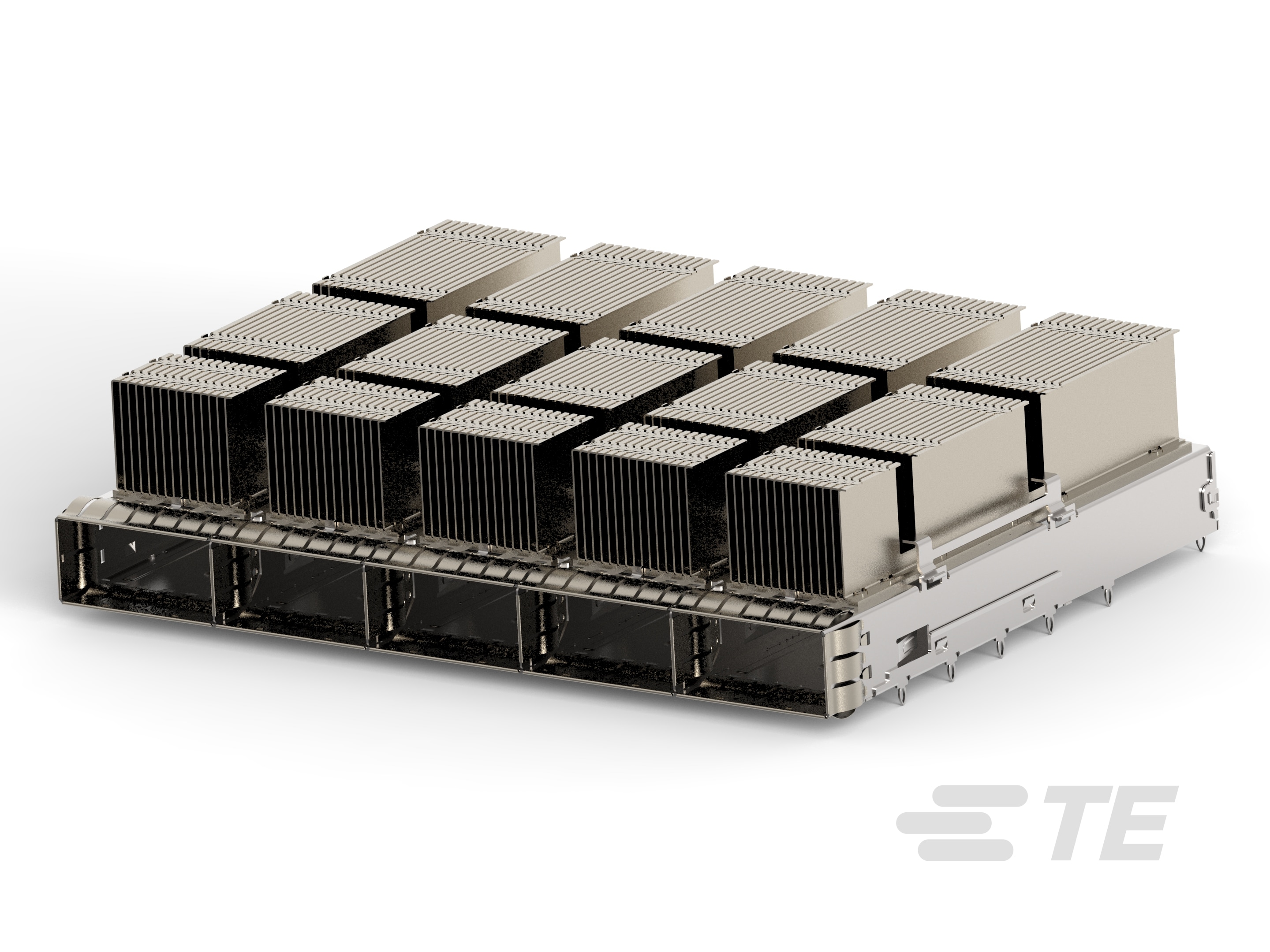 RECEPT CAGE ASSY 1X5 QSFP-DD W HS-2343987-3