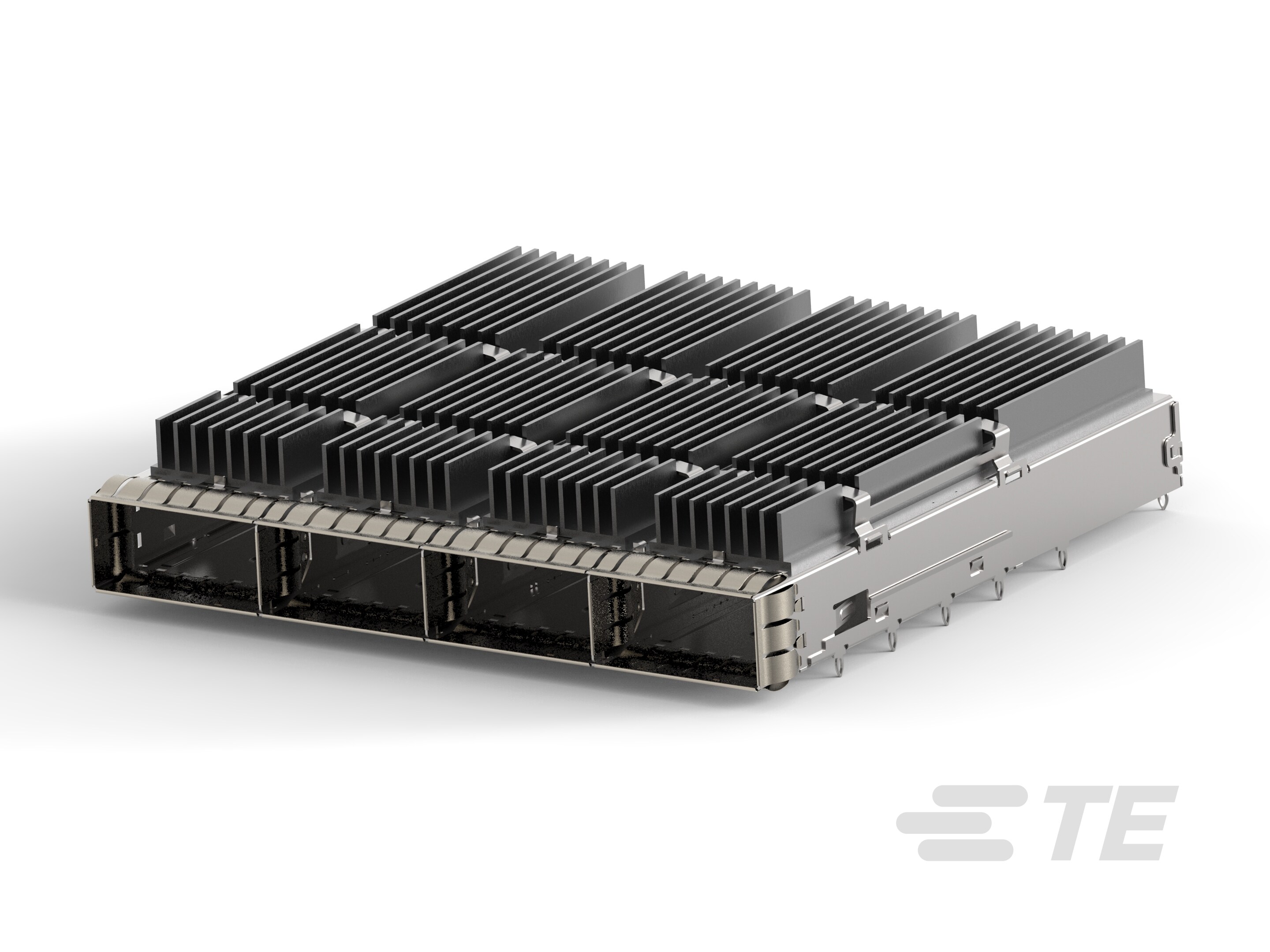 RECEPT CAGE ASSY 1X4 QSFP-DD W HS-2343988-2