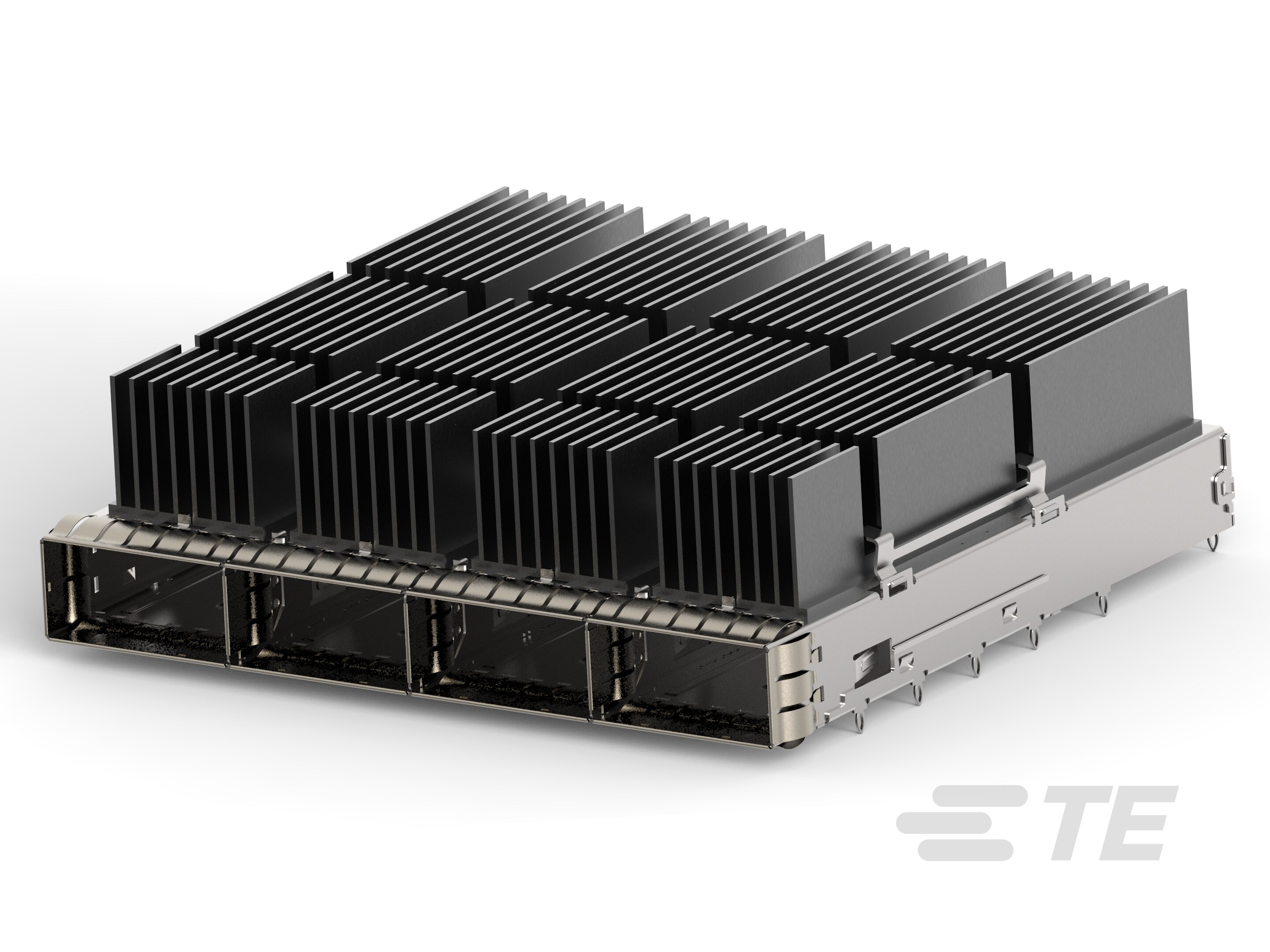 RECEPT CAGE ASSY 1X4 QSFP-DD W HS-2343988-3