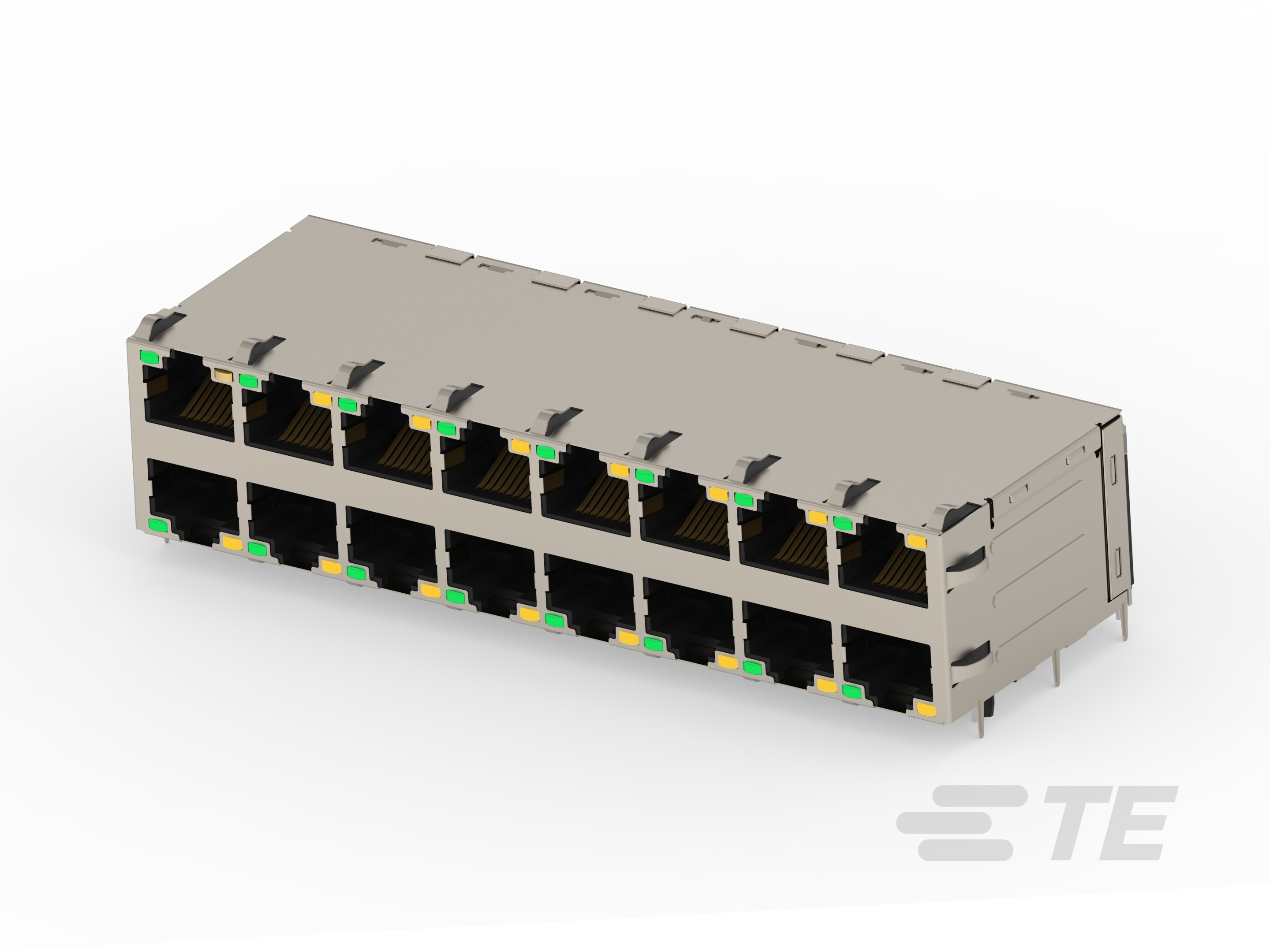 RJ45 W/MAG 2X8 1G POE 60W LED PLT  T 50-2496689-1