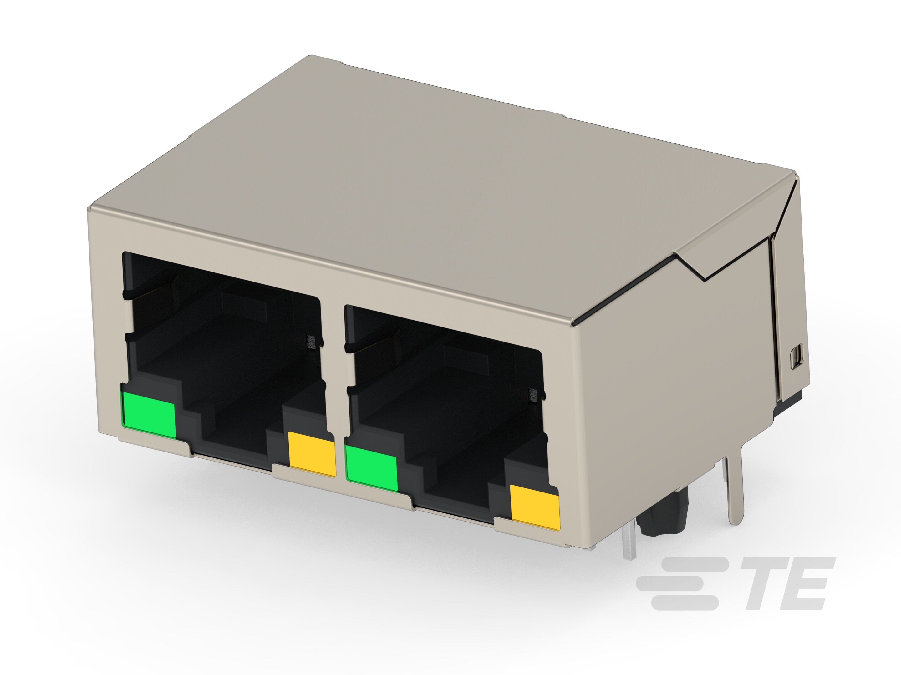 RJ45 W/MAGNET 1X2 1G LED PLATING  T 30-2496690-2