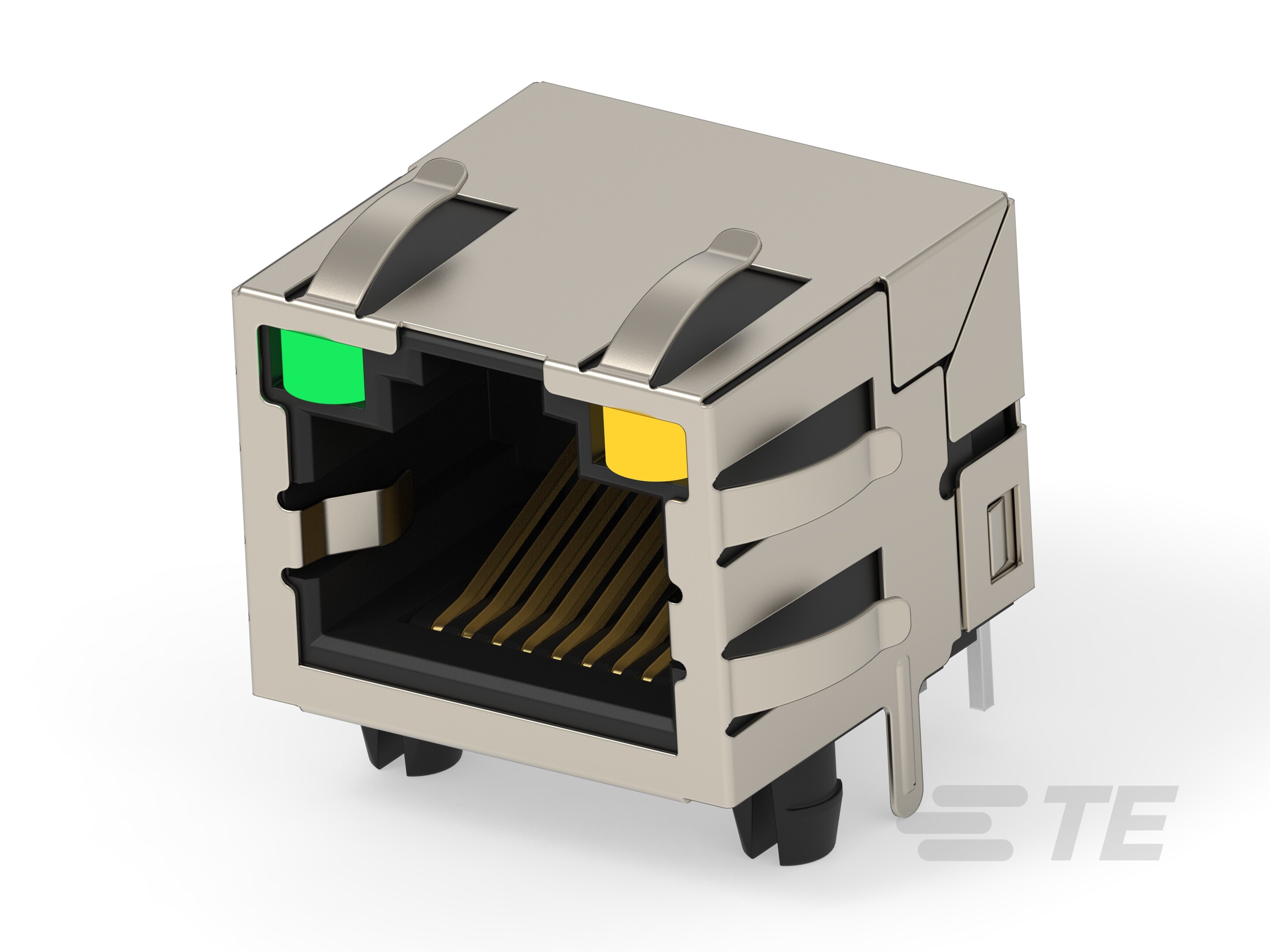 RJ45 W/O MAGNET 1X1 LED PLATING T 30-2496699-2