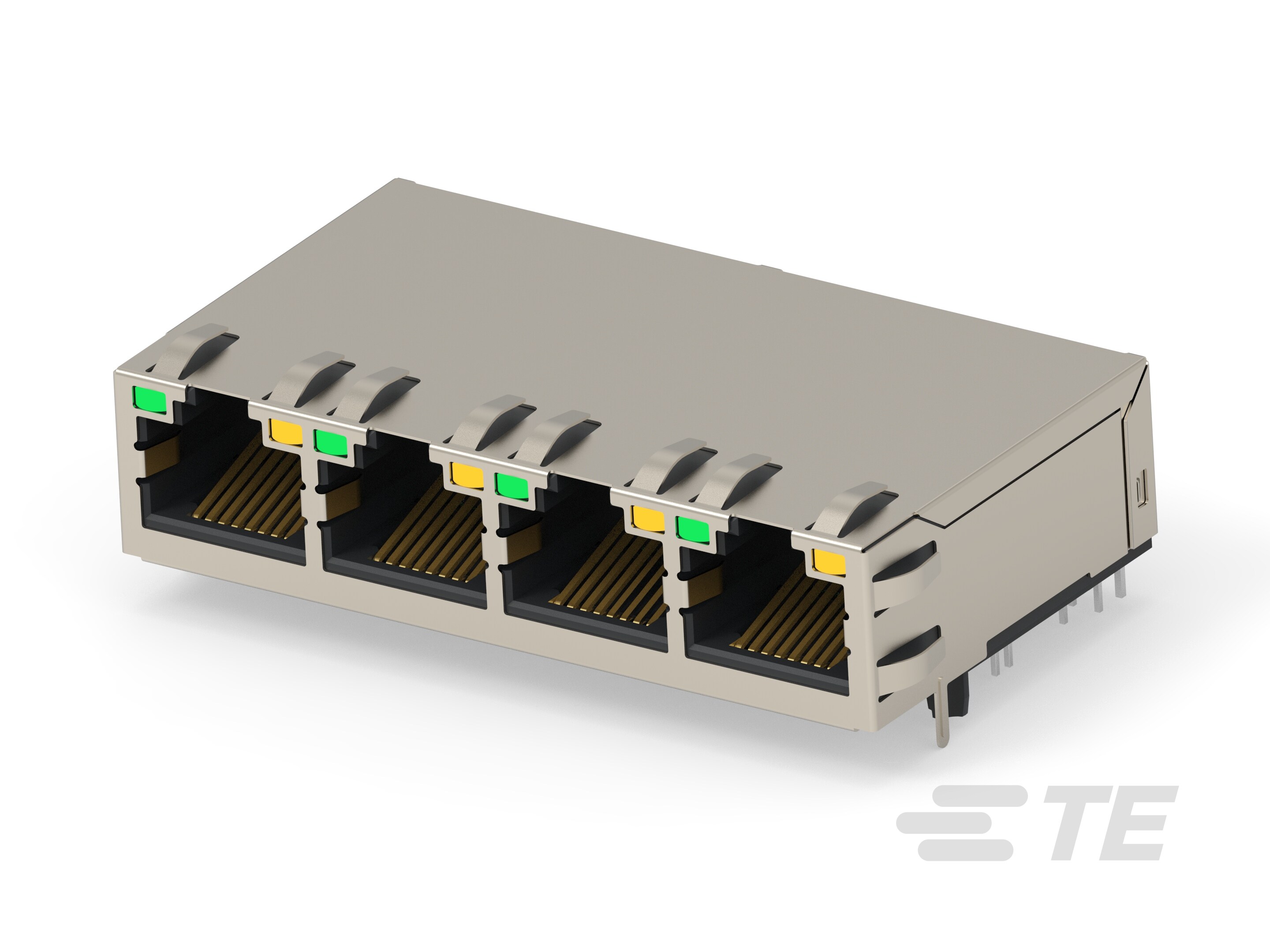 RJ45 W/MAG 1X4 1G POE 60W LED PLT  T 50-2496721-1