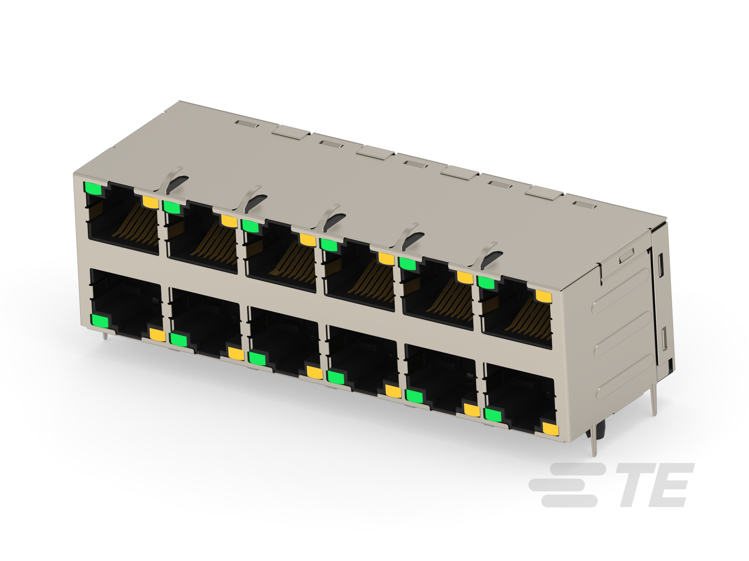 RJ45 W/MAGNET 2X6 2.5G LED PLT  T 50-2497270-1