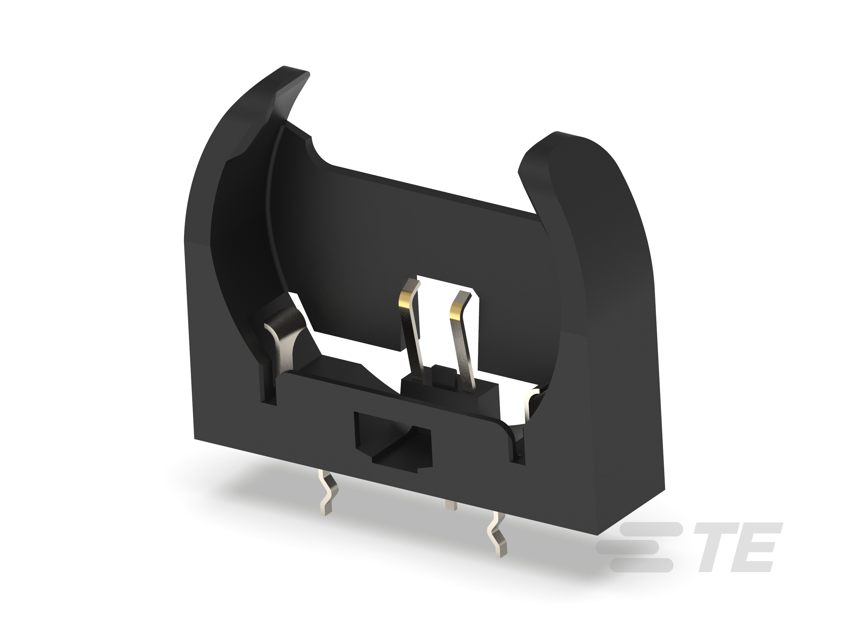Battery Holder, 3.2mm, BLK,low profile-1-1775485-1
