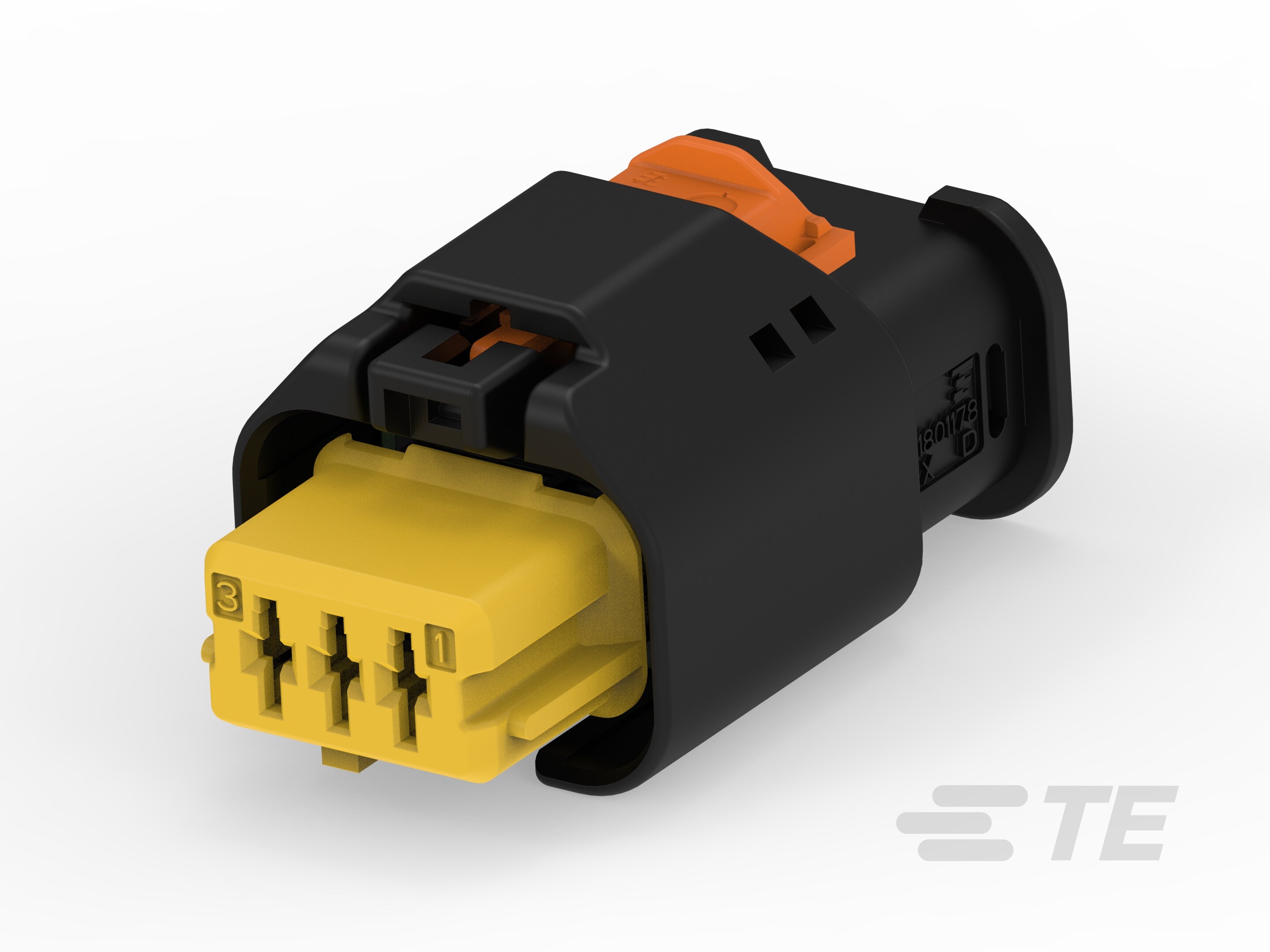 3W RECEPTACLE HP CONNECTOR YELLOW-1-1801178-4