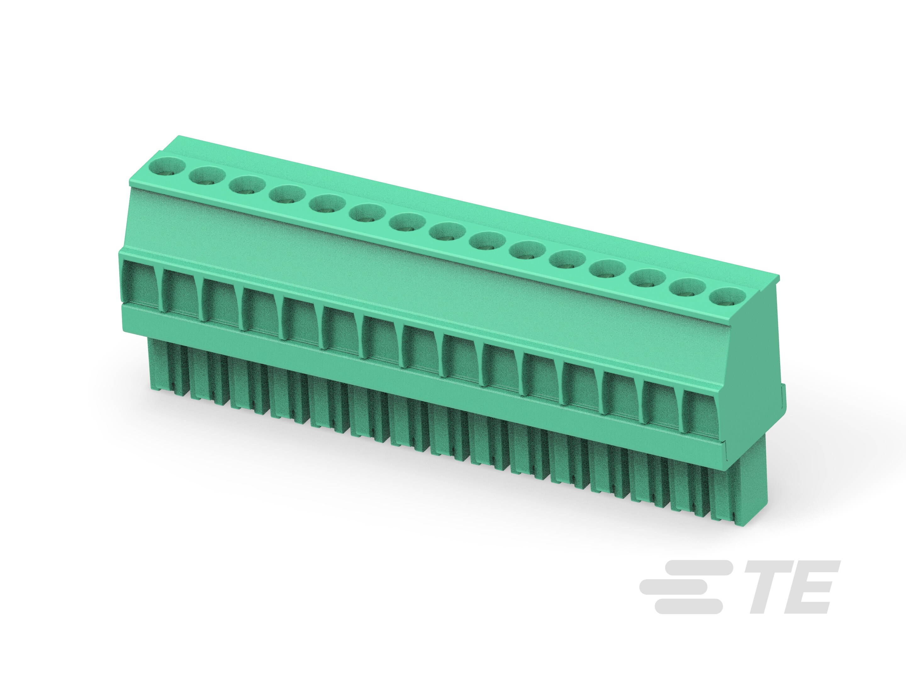 Str Plug, 3.5mm, Green, RH, 14 posn-1-1986370-5