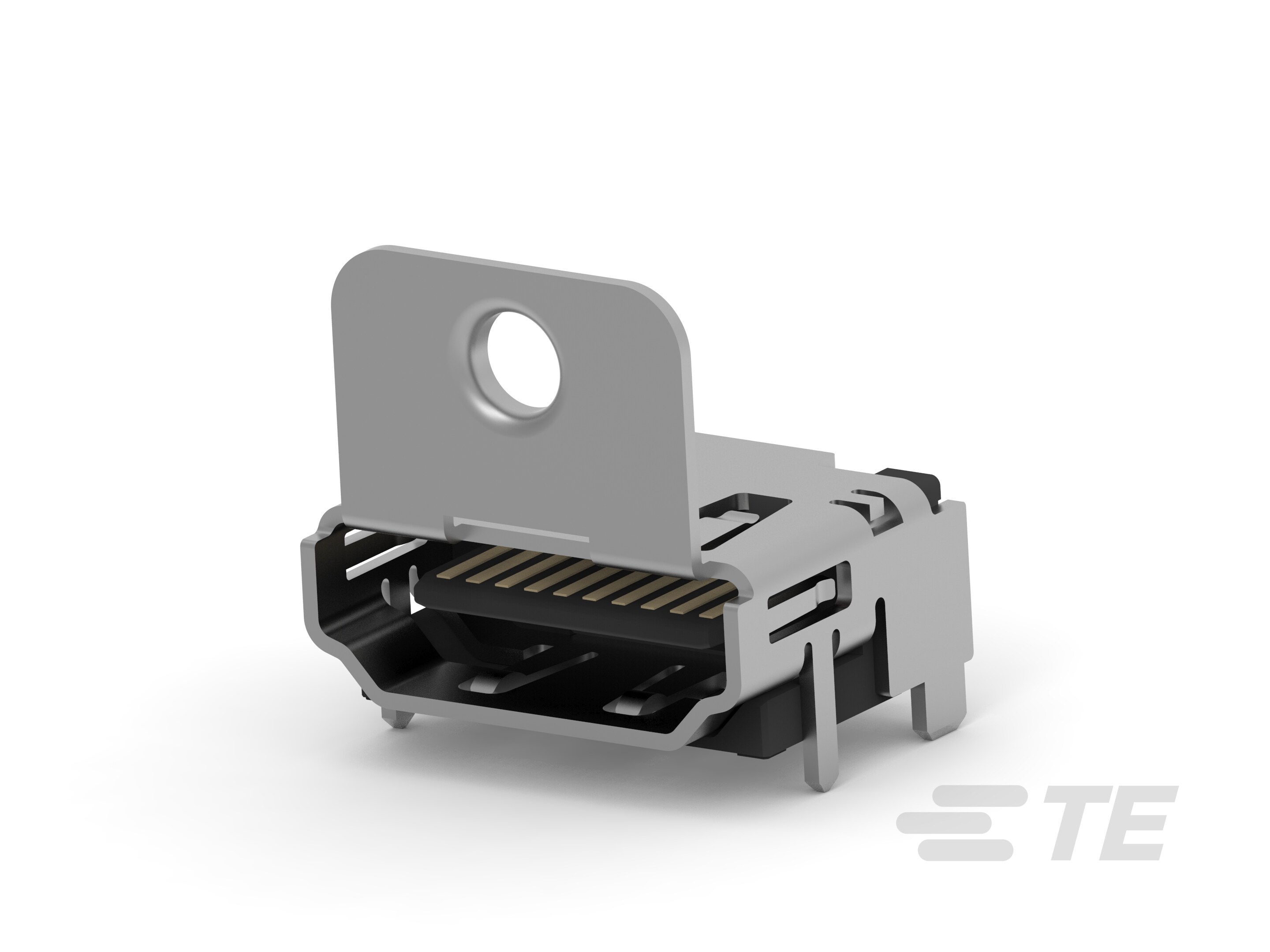 Std HDMI, RA, SMT, Panel grd, Flange-1-2069486-1
