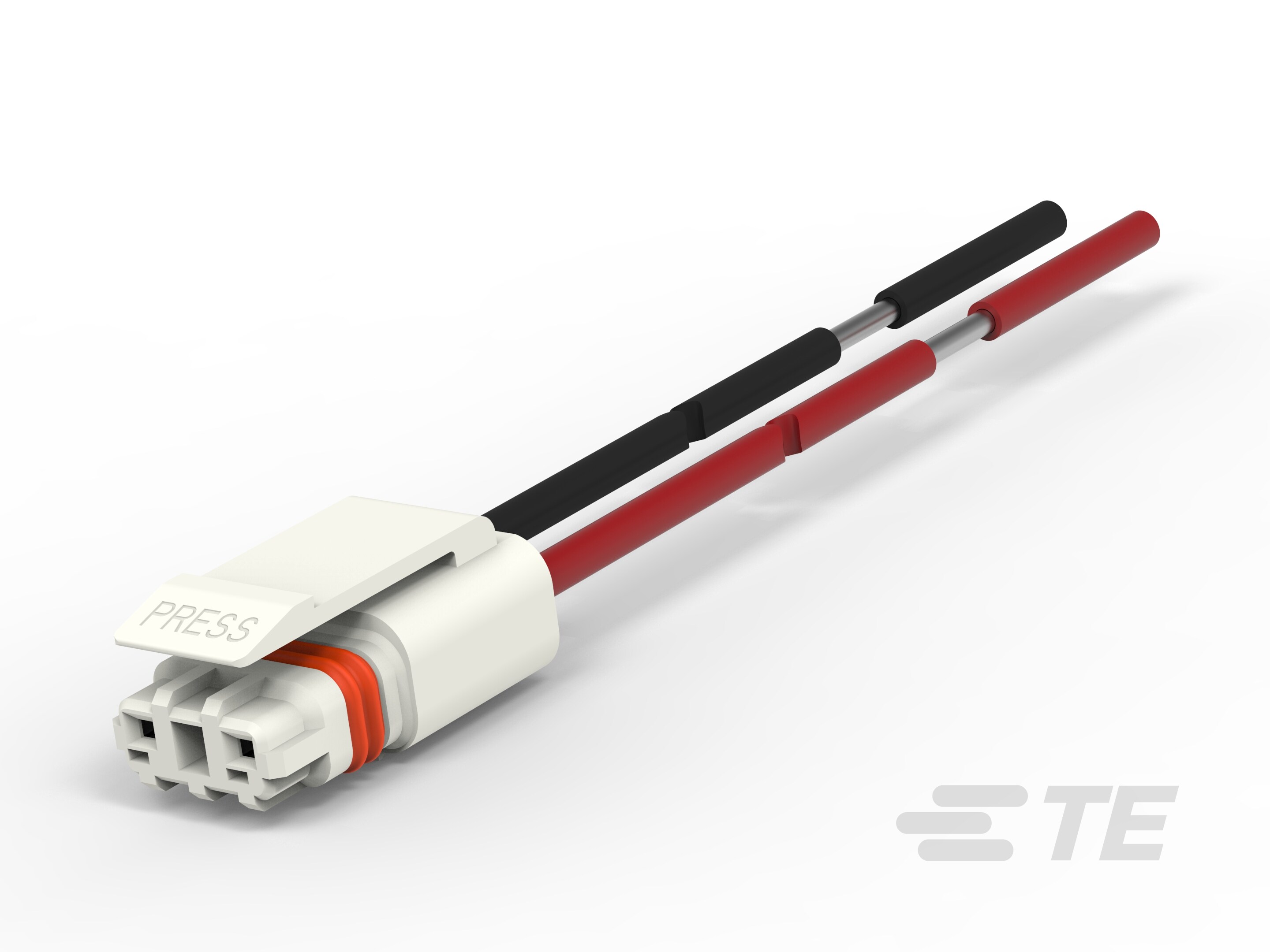 2P,PLUG CABLE ASSY-300MM,WHITE,TIN-1-2834182-6