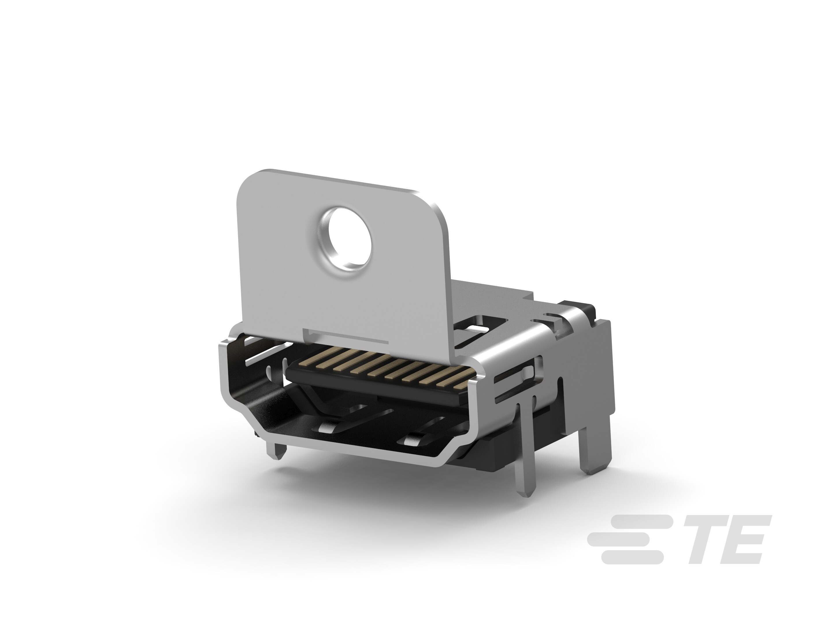 Std HDMI, RA, SMT, Panel grd, Flange-2-2069486-1