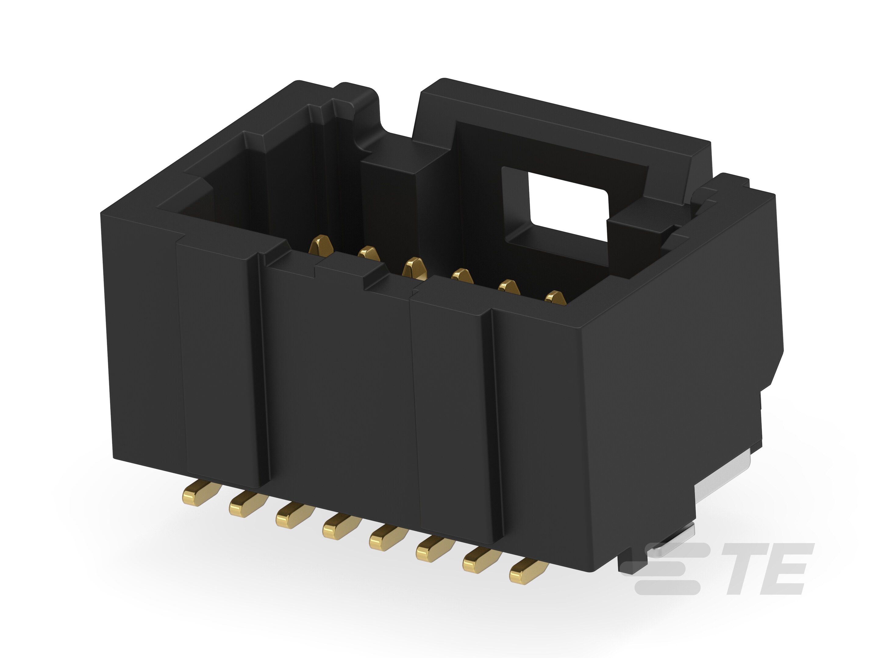 1MM 2R INT LCK HPI, HDR, 2x8P, BLK,AuFL-2-2504449-2