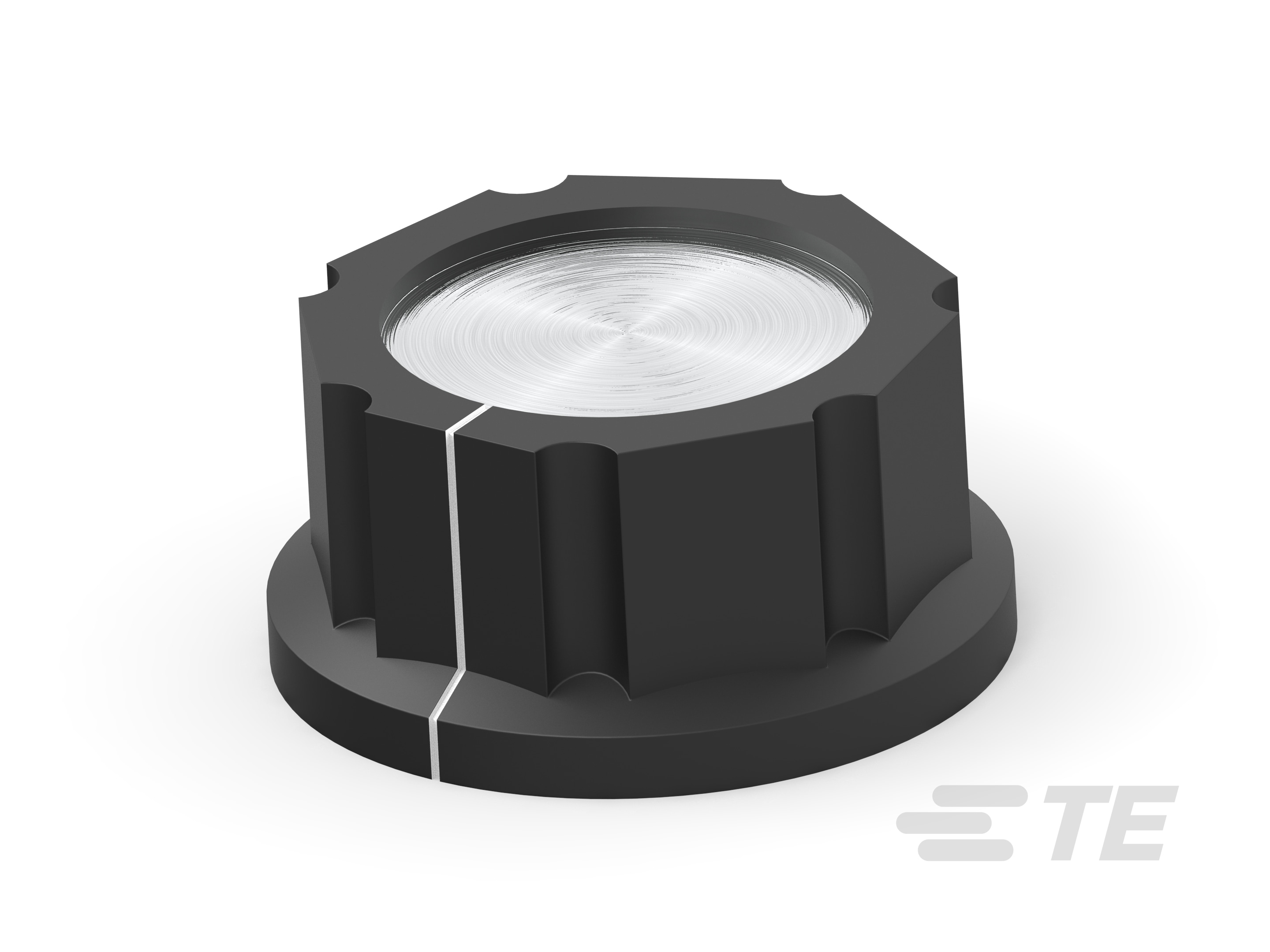 PKES140B1/4=KNOB PLSTC FLUTED-4-1437624-7