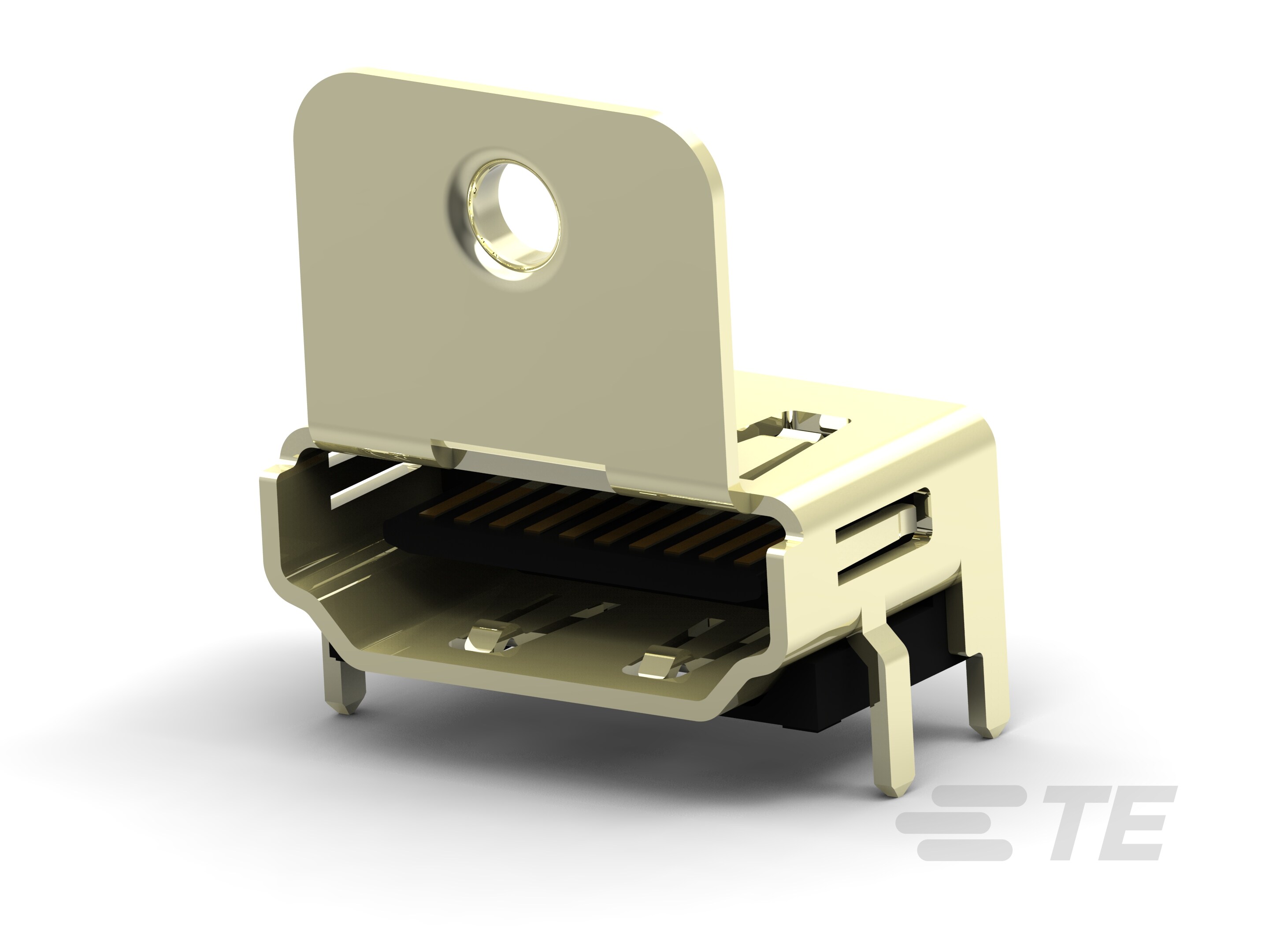 Std HDMI, RA, SMT, Panel grd, Flange-4-1903015-4