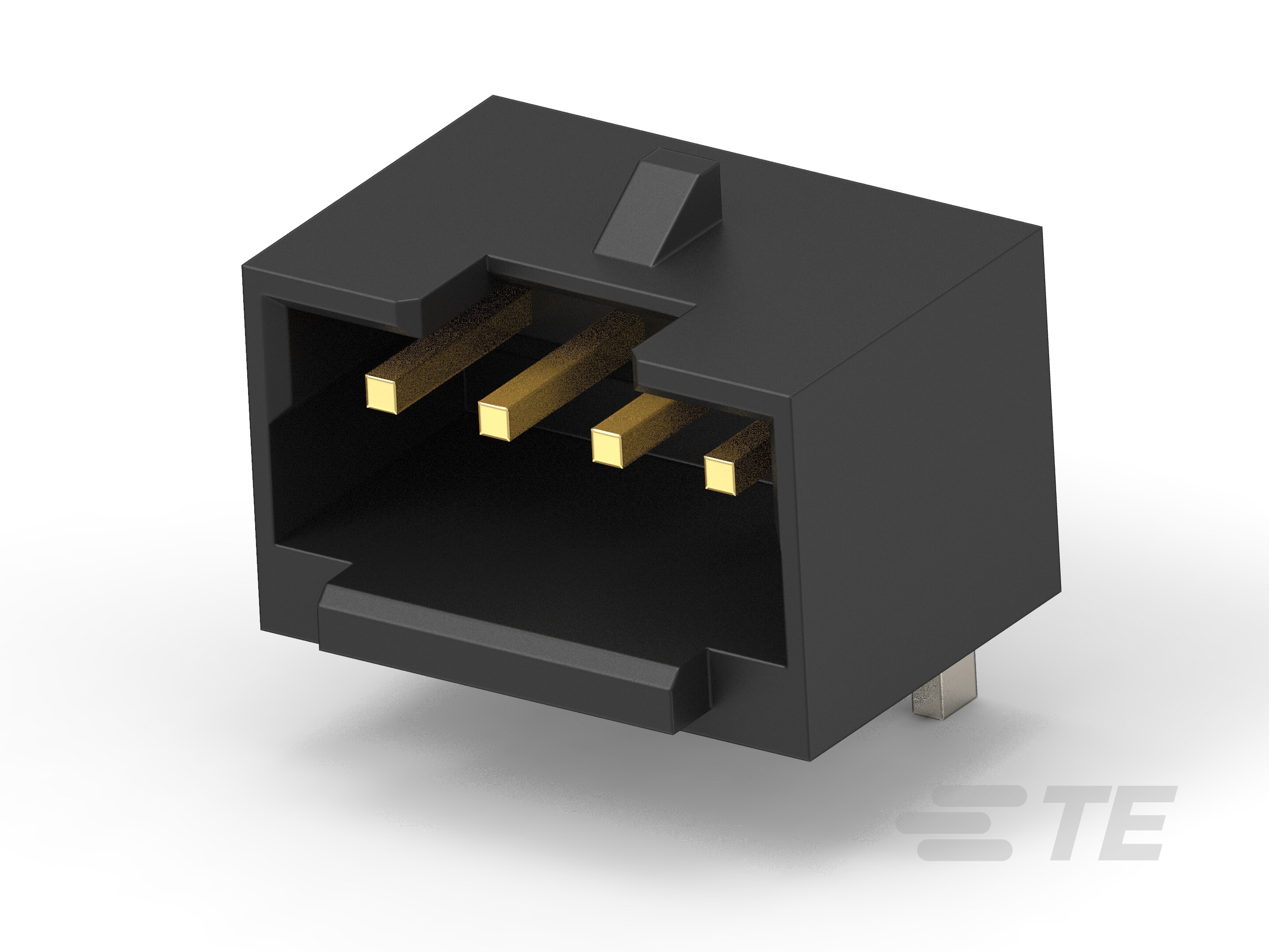 1.5P 4POS WTB VERT BRD W LATCH AU BLACK-6-2380320-4