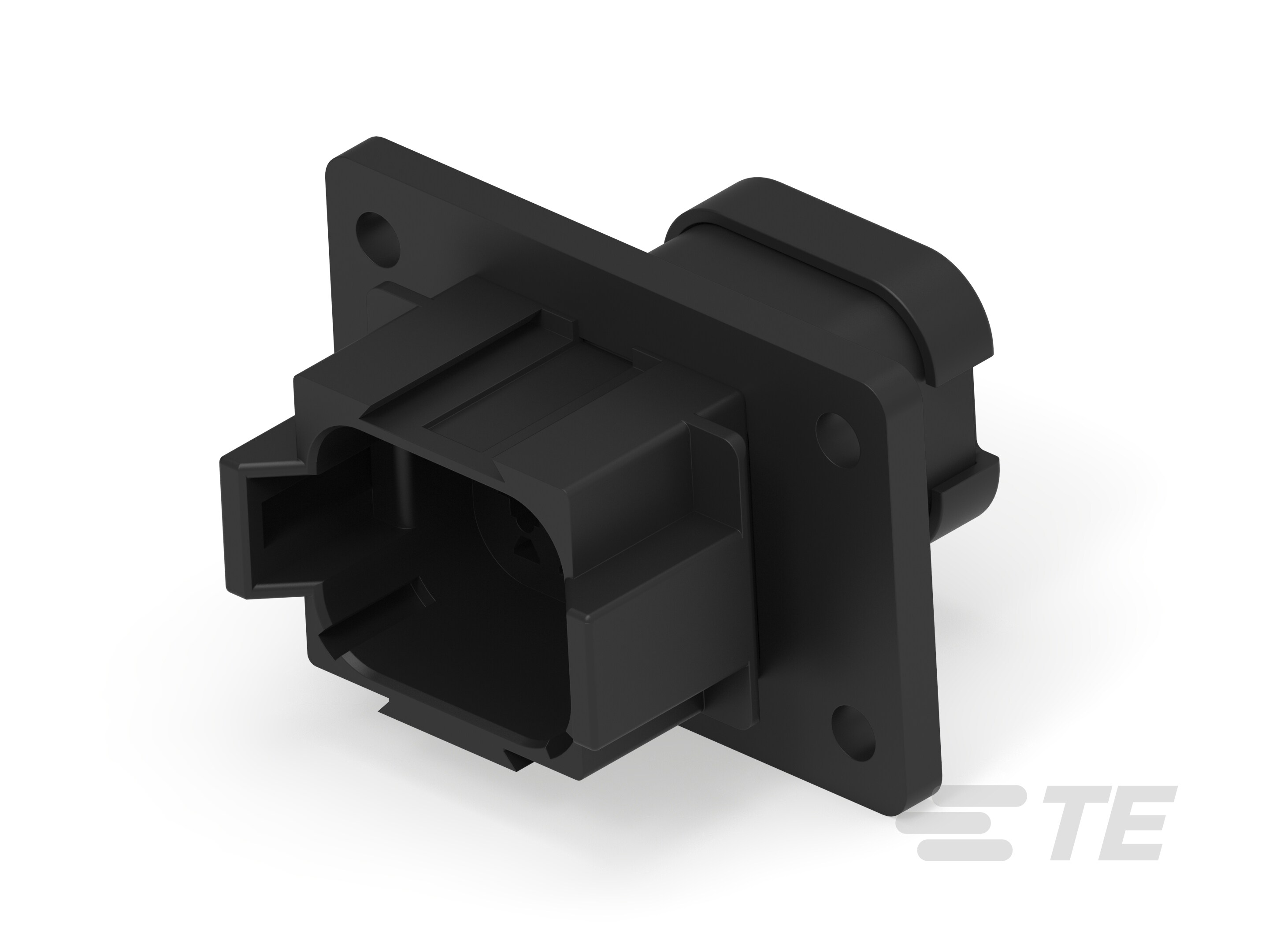 REC, 8P, BLK, N, CAP, FLANGE, A-DT04-08PA-LE11