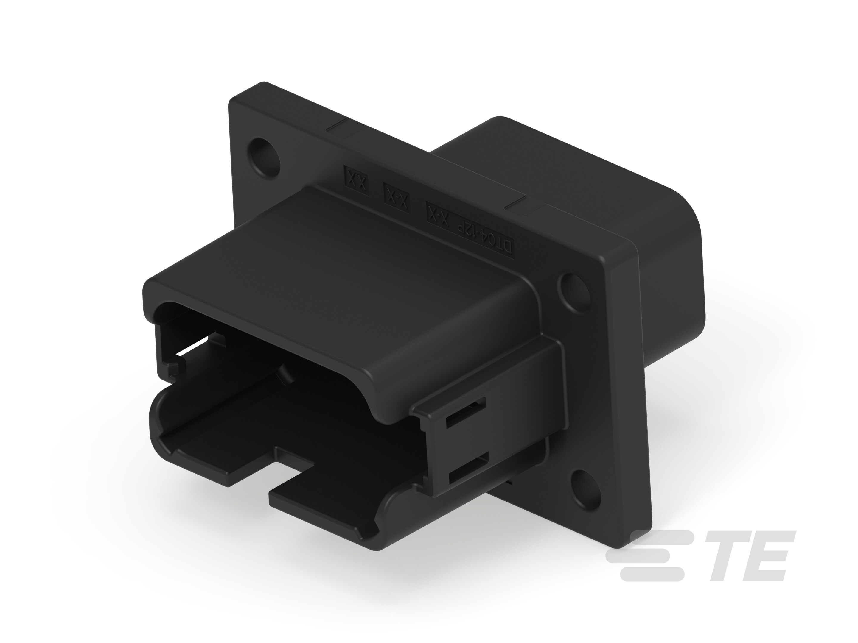 REC, 12P, BLK, N, ENH KEY, FLANGE, A-DT04-12PA-BL08