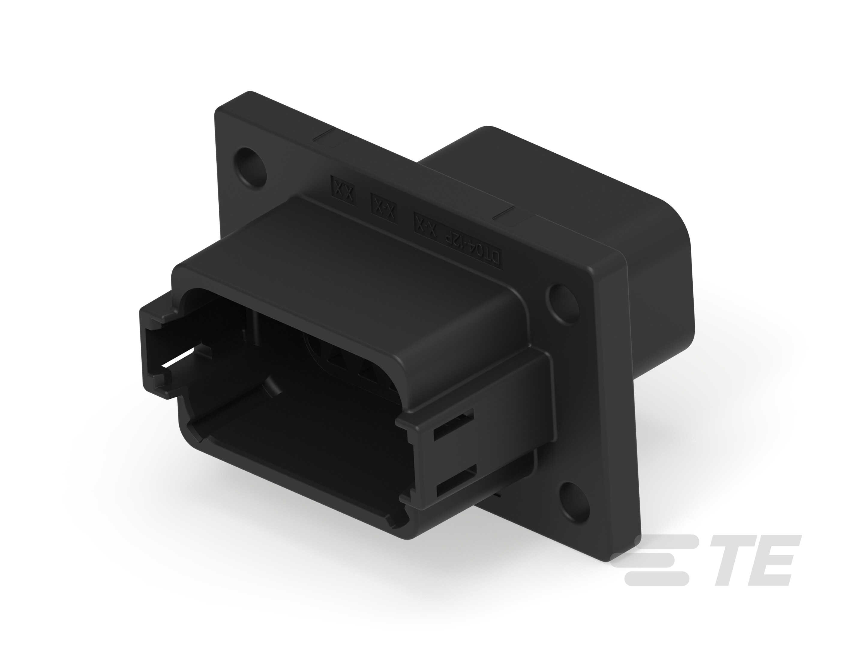 REC, 12P, BLK, E, FLANGE, A-DT04-12PA-CL06