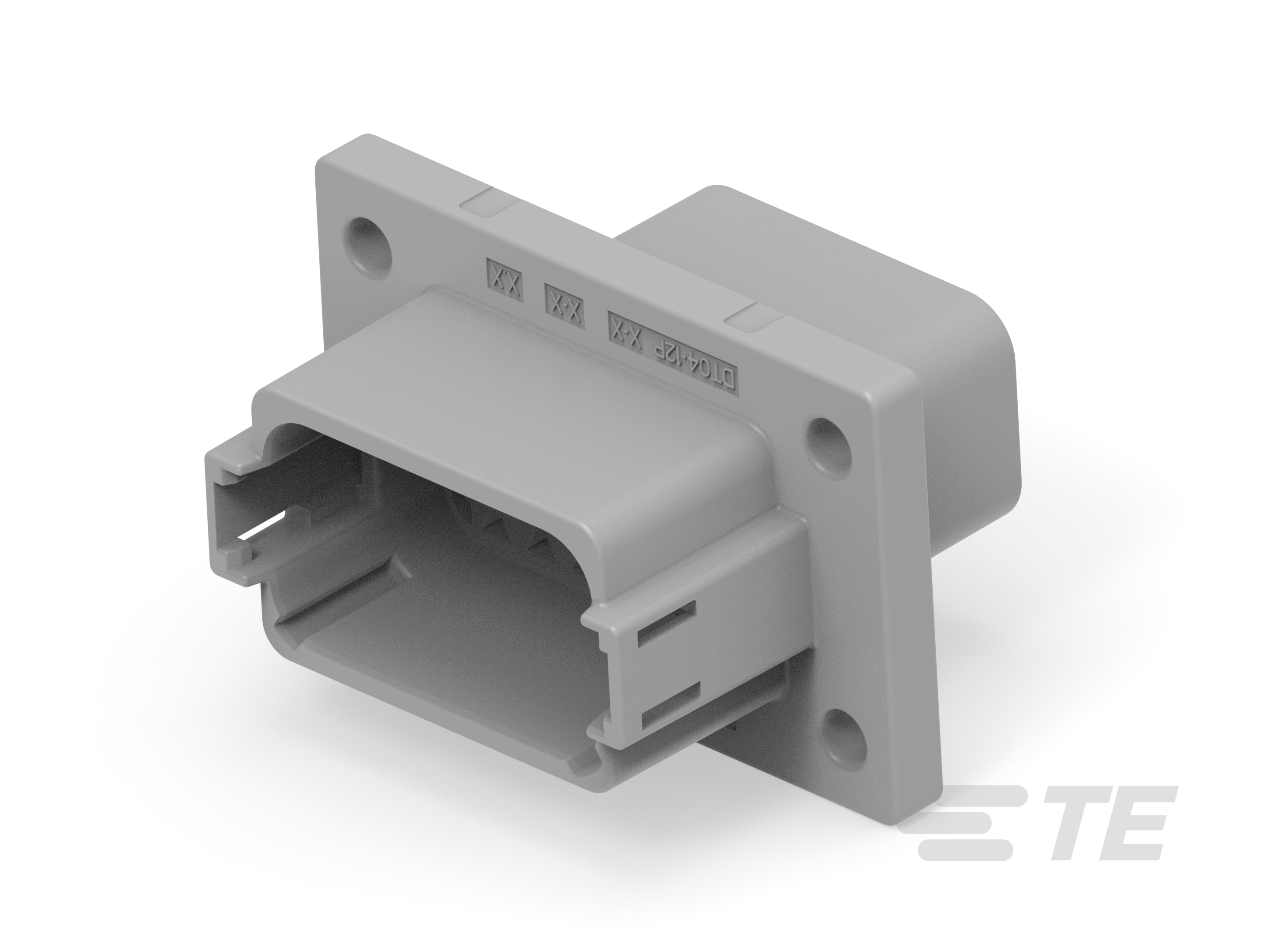 REC, 12P, GRY, N, FLANGE, A-DT04-12PA-L012