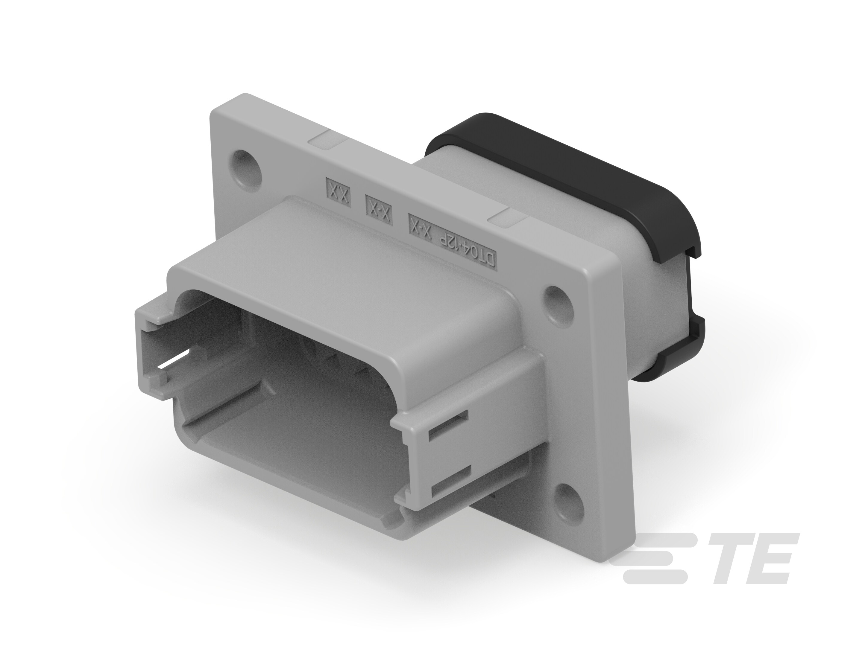REC, 12P, GRY, N, CAP, FLANGE, A-DT04-12PA-LE07