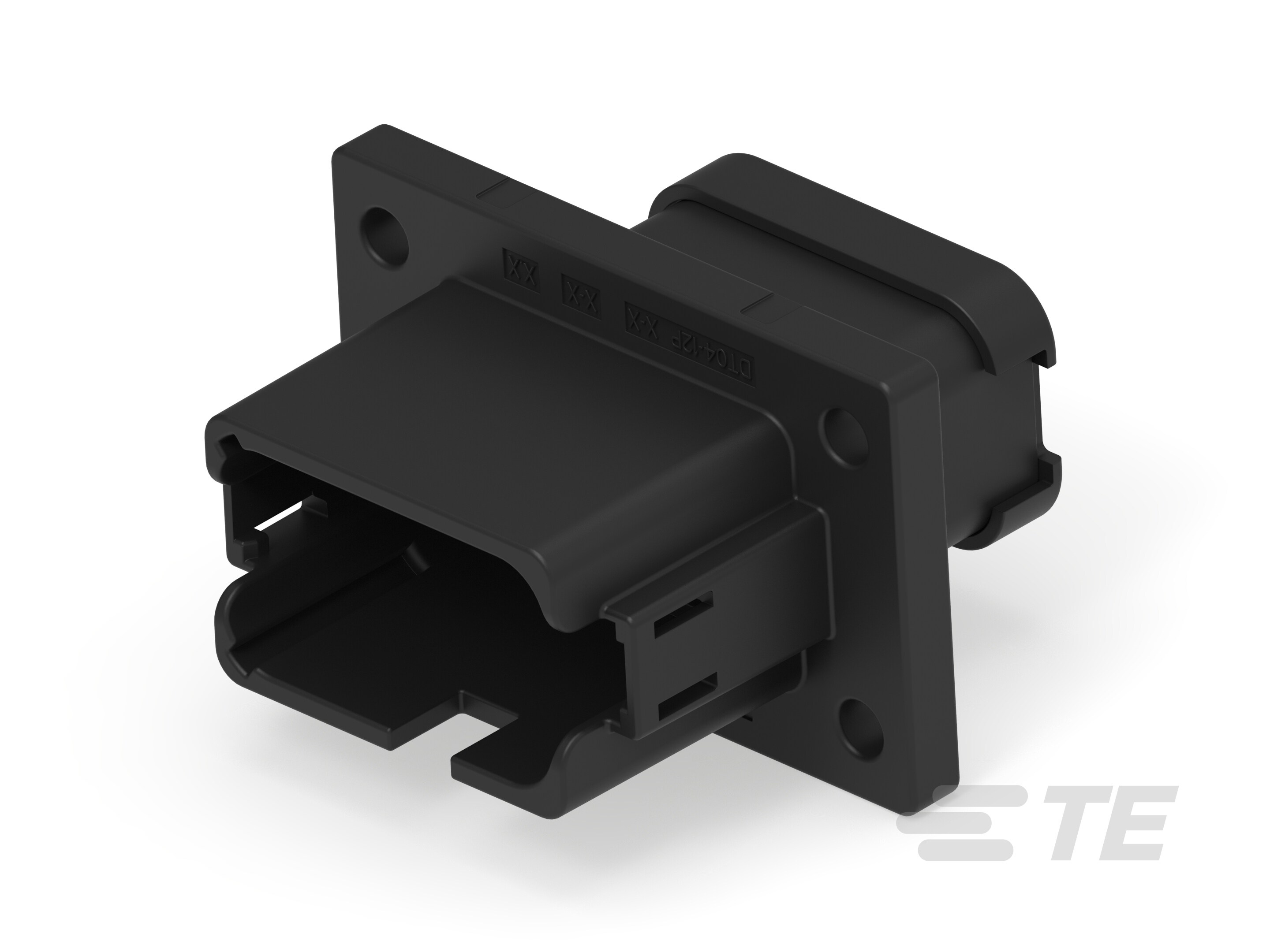 REC, 12P, BLK, N, ENH KEY, CAP, FLANGE,B-DT04-12PB-BL05