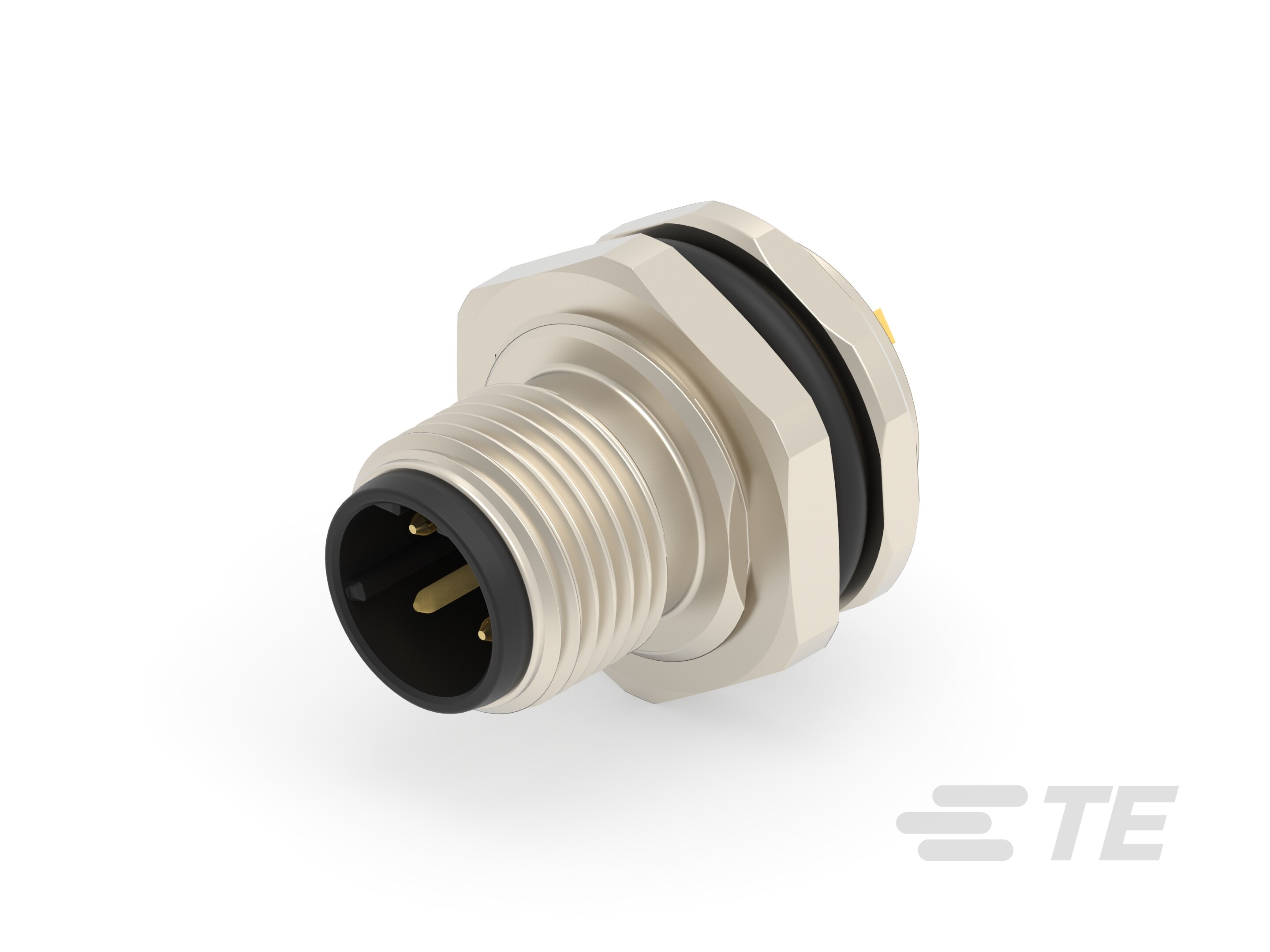 M12,REAR MOUNT,MALE,D,4P,SOLDER WIRE-T4130512041-000