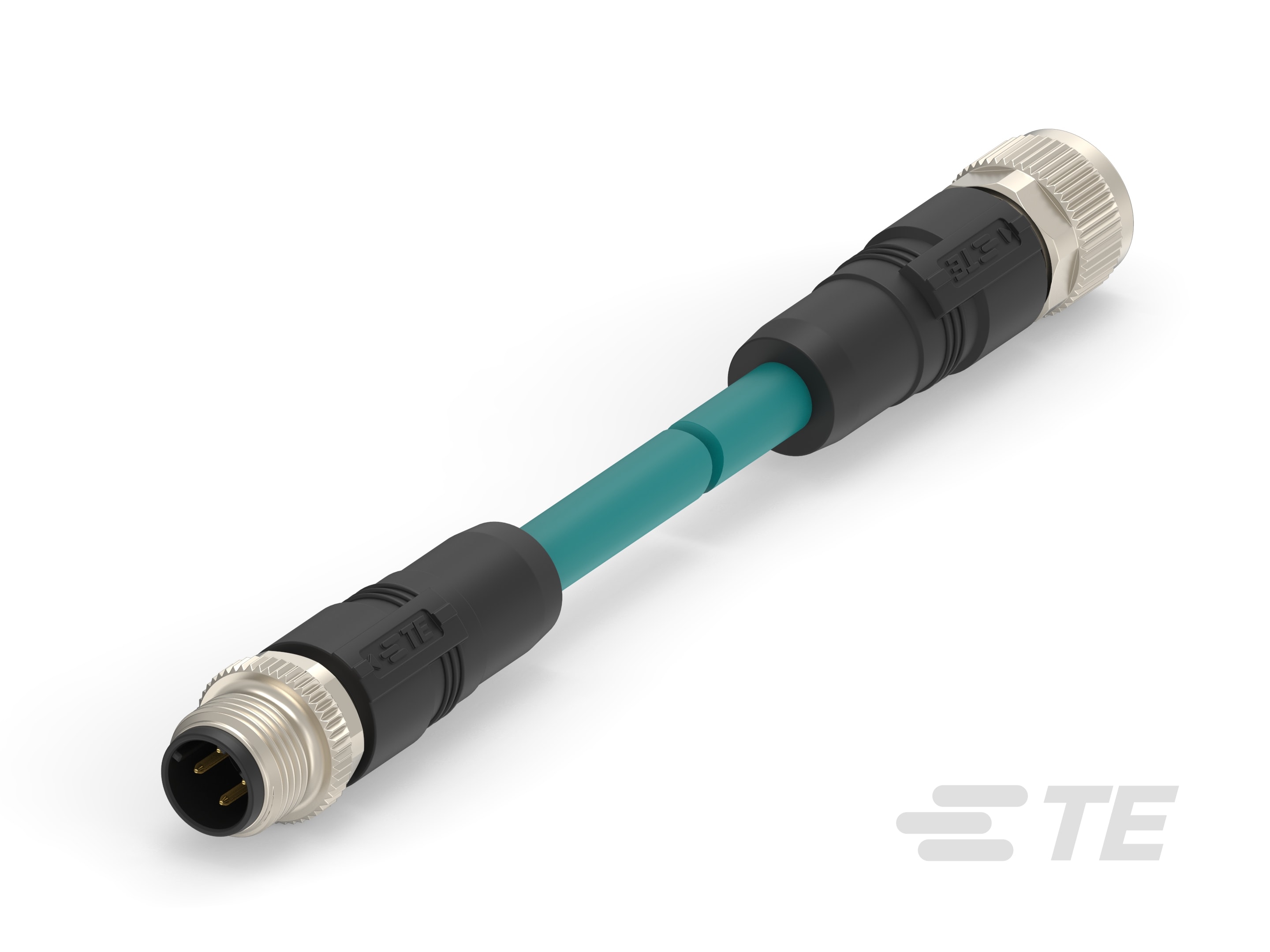 M12 D-code 4pin Male to Female Cable Assembly, Cat5e TPE 24AWG Shielded-CAT-SI113-M1