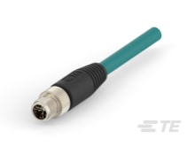 M12 X-code 8pin Male Straight Cable Assembly, Cat6A TPE 26AWG Shielded-CAT-SI113-M1J